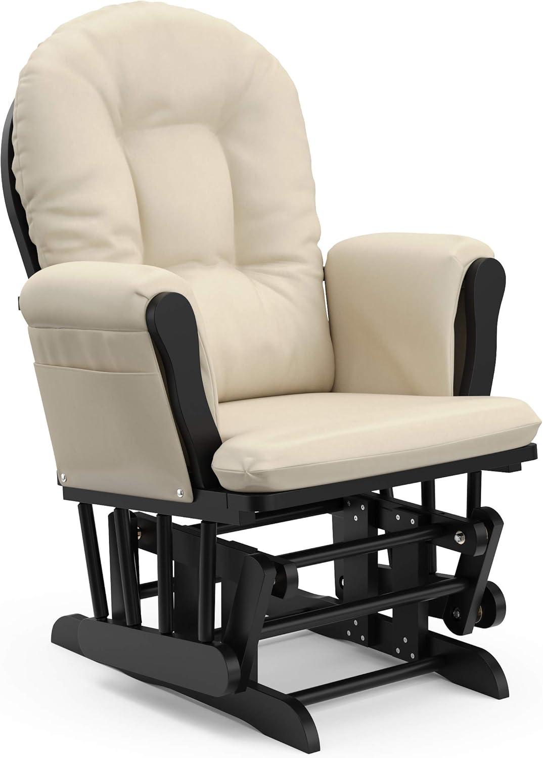 Storkcraft Hoop Infant Nursery Glider and Ottoman, Black with Beige