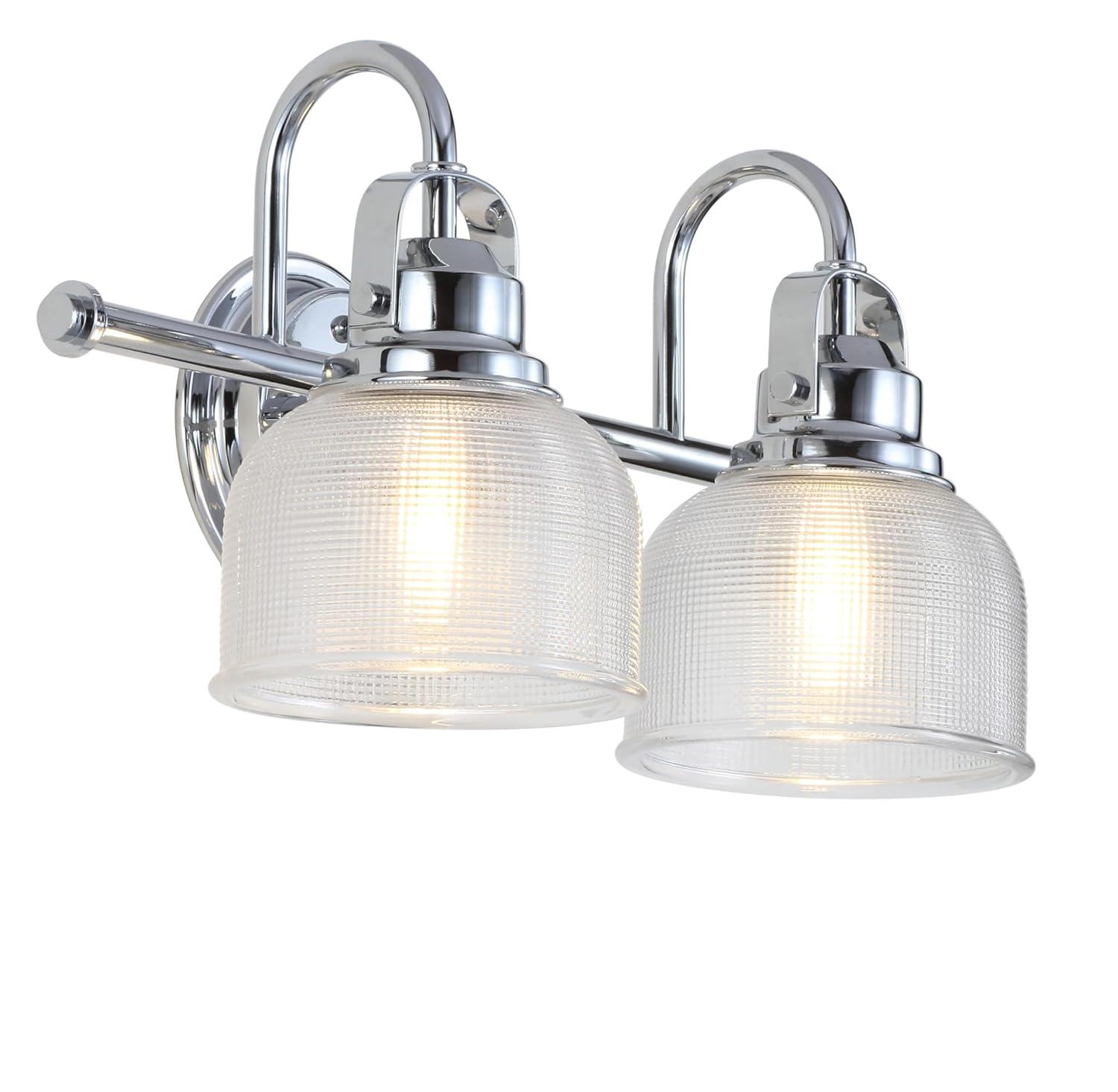 17.25" Metal/Glass Vanity Wall Light, ETL Listed, Bright Bathroom Fixture - JONATHAN Y