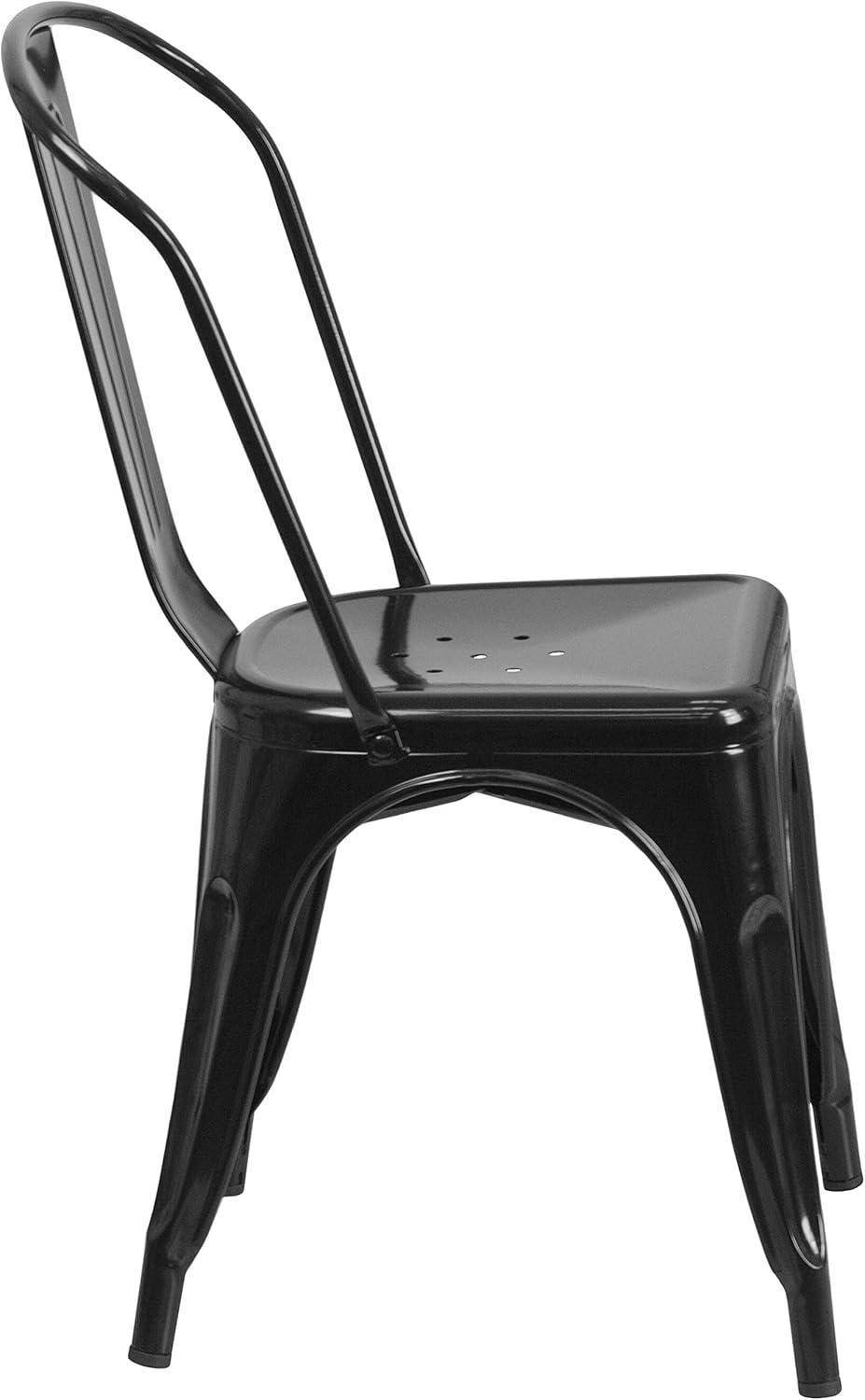 Hucheson Metal Indoor-Outdoor Stackable Chair - Restaurant Chair - Bistro Chair