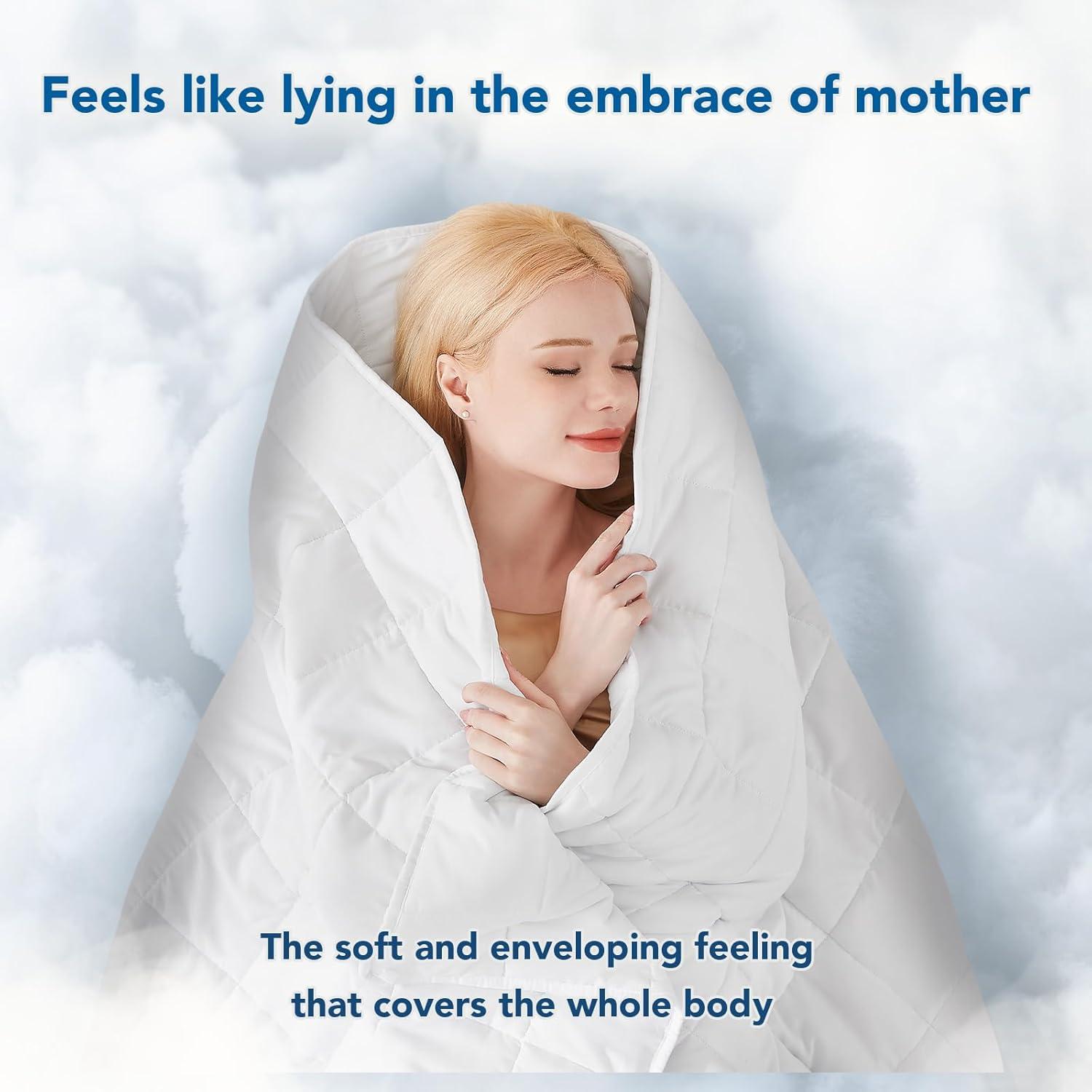 12 lb 48" x 72" Weighted Blanket Cotton White by Bare Home
