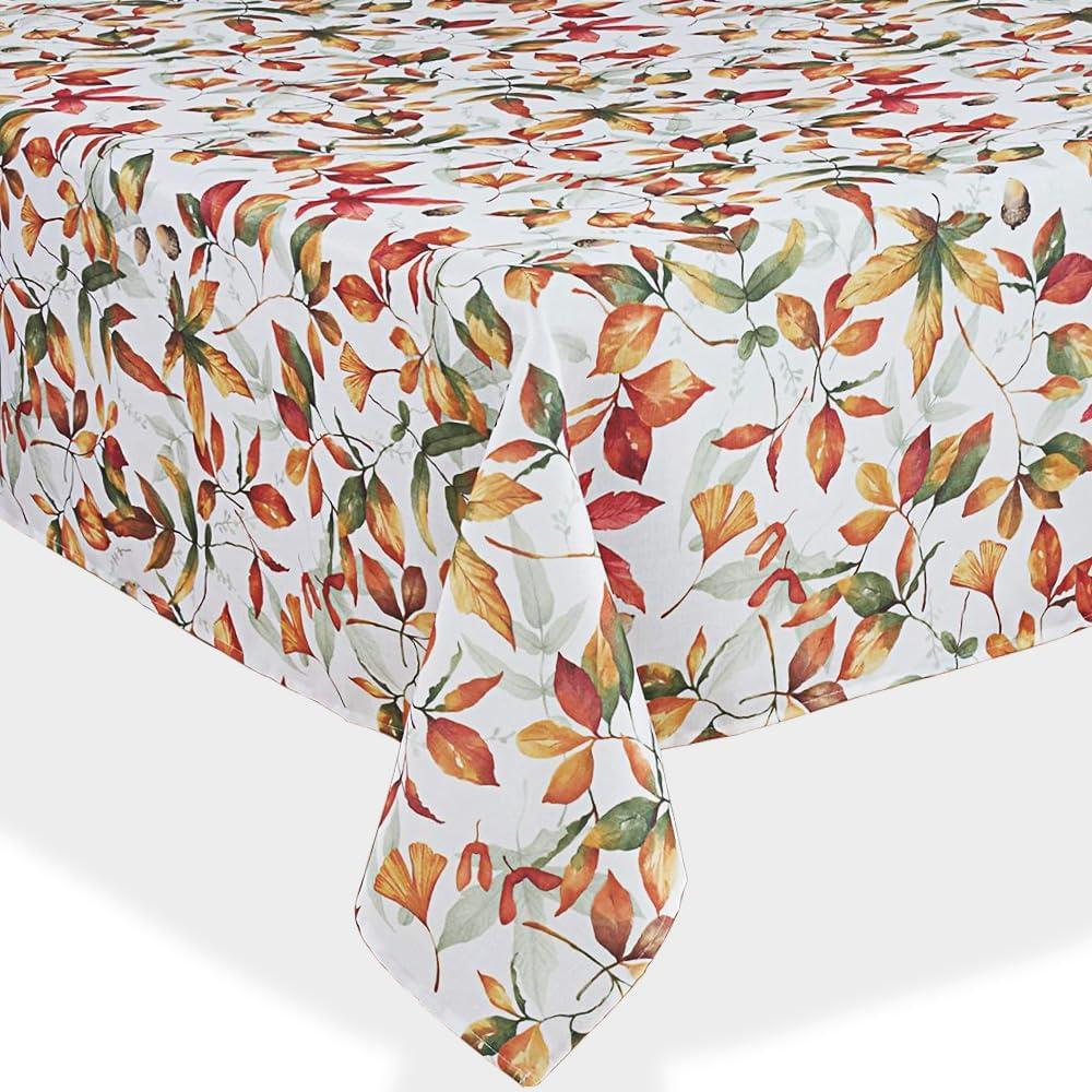 Autumn Leaf Patterned Polyester Tablecloth, 19x16 in