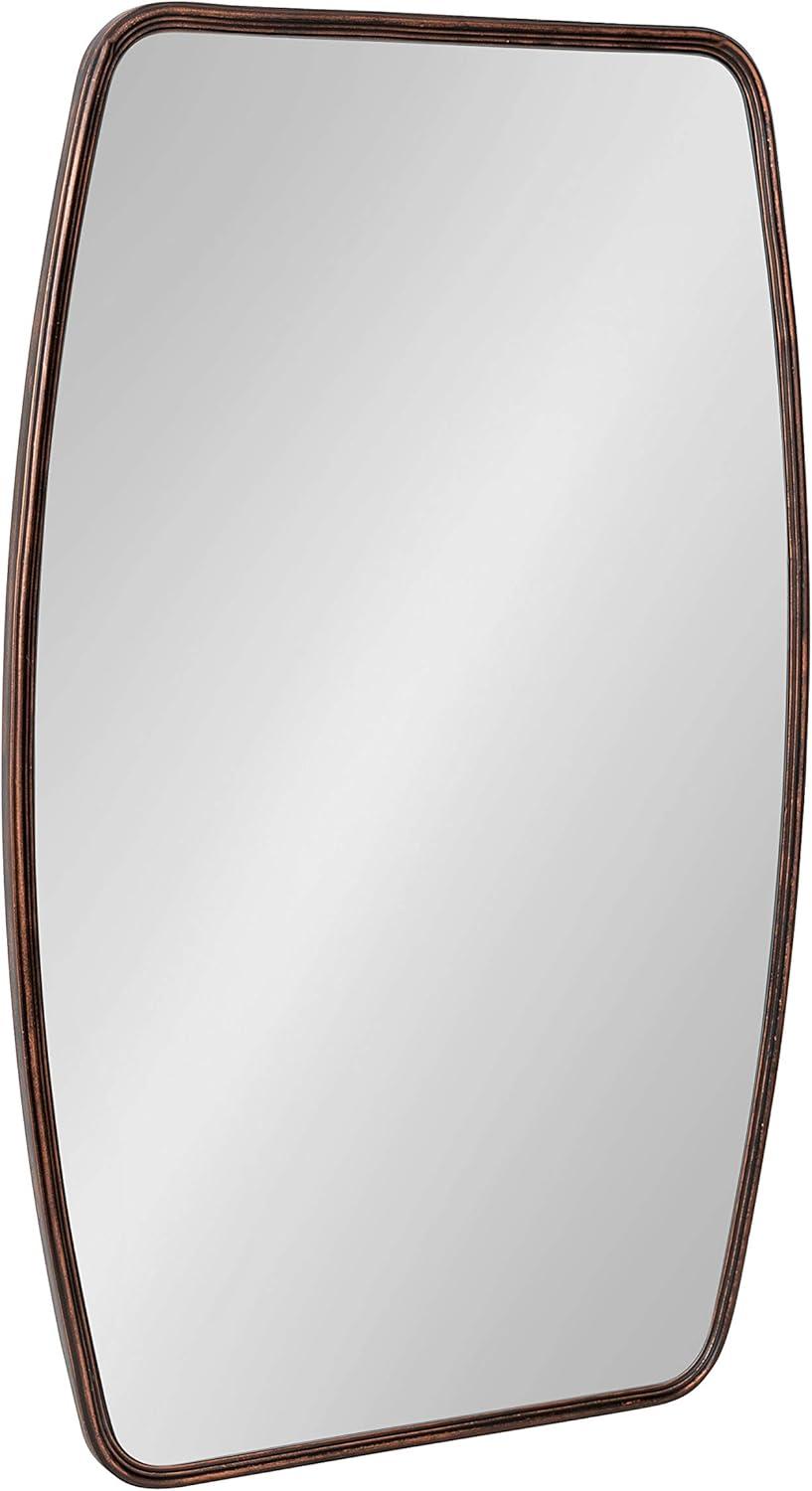 Kate and Laurel Caskill Modern Barrel Mirror, 20 x 32, Bronze, Rounded Rectangle Mirror for Wall