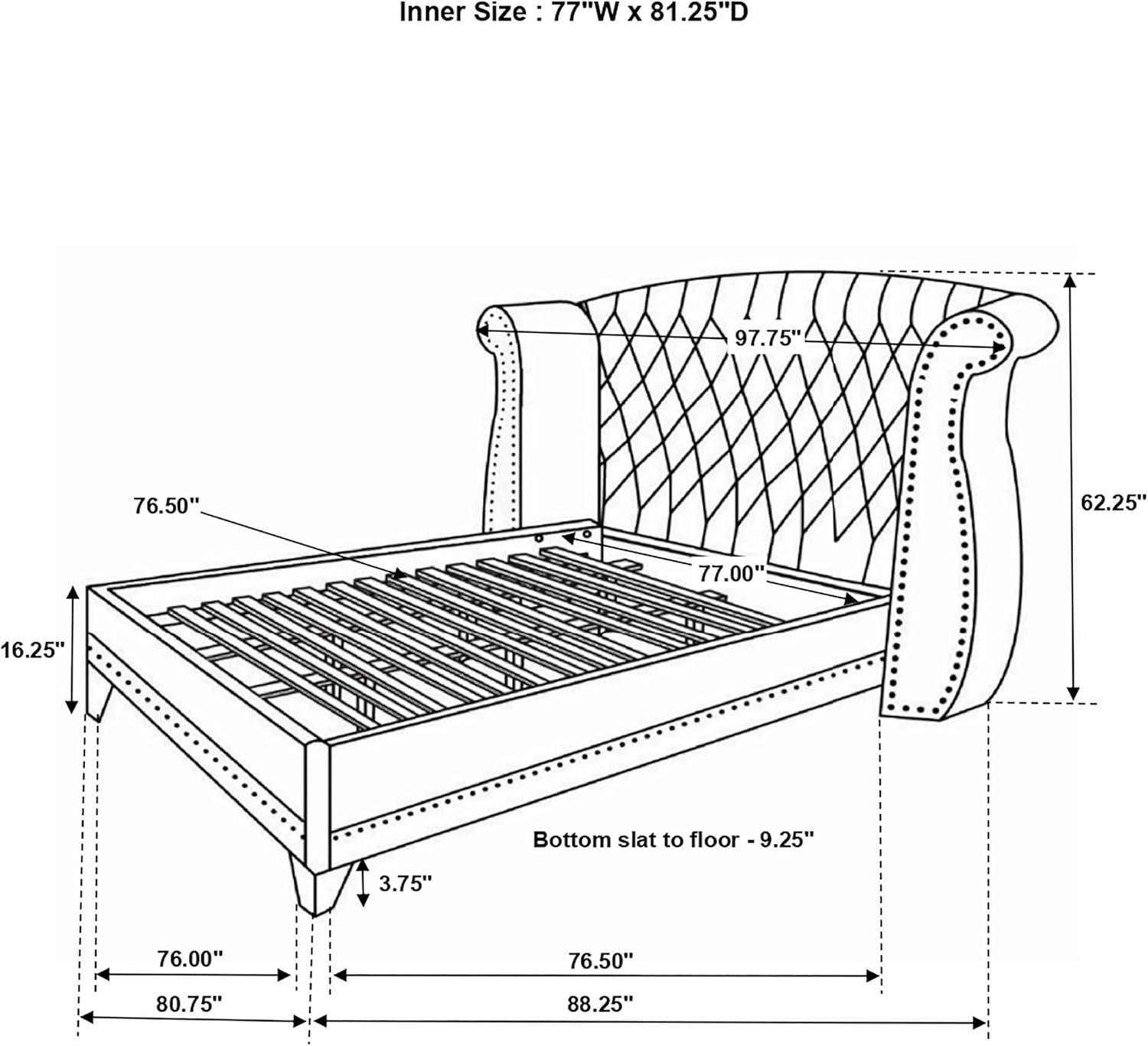 Barzini Upholstered Wingback Bed