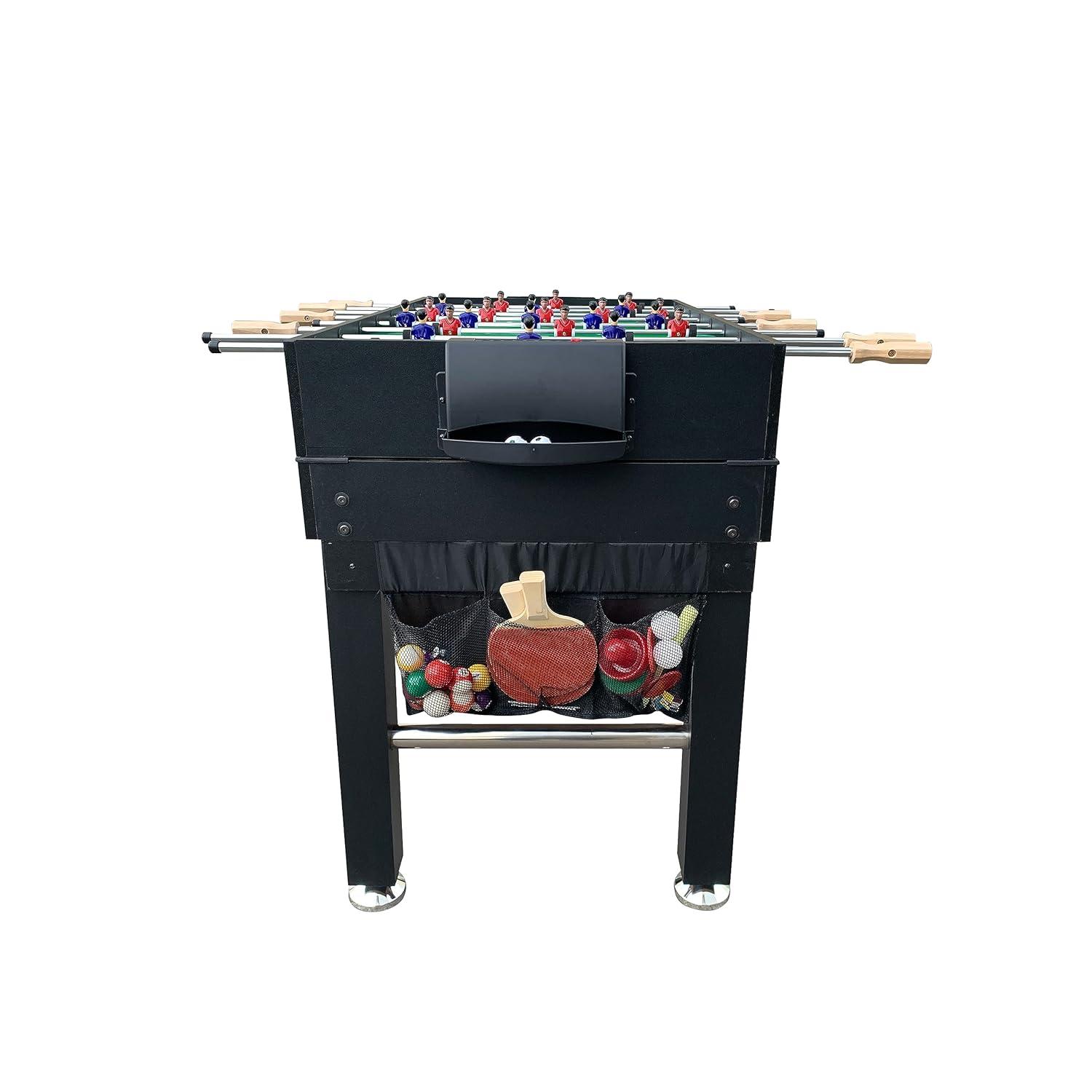 KICK Foosball Tables KICK Quad 48″ 4-in-1 Multi Game Table Combo Arcade Set for Home, Game Room, Friends & Family