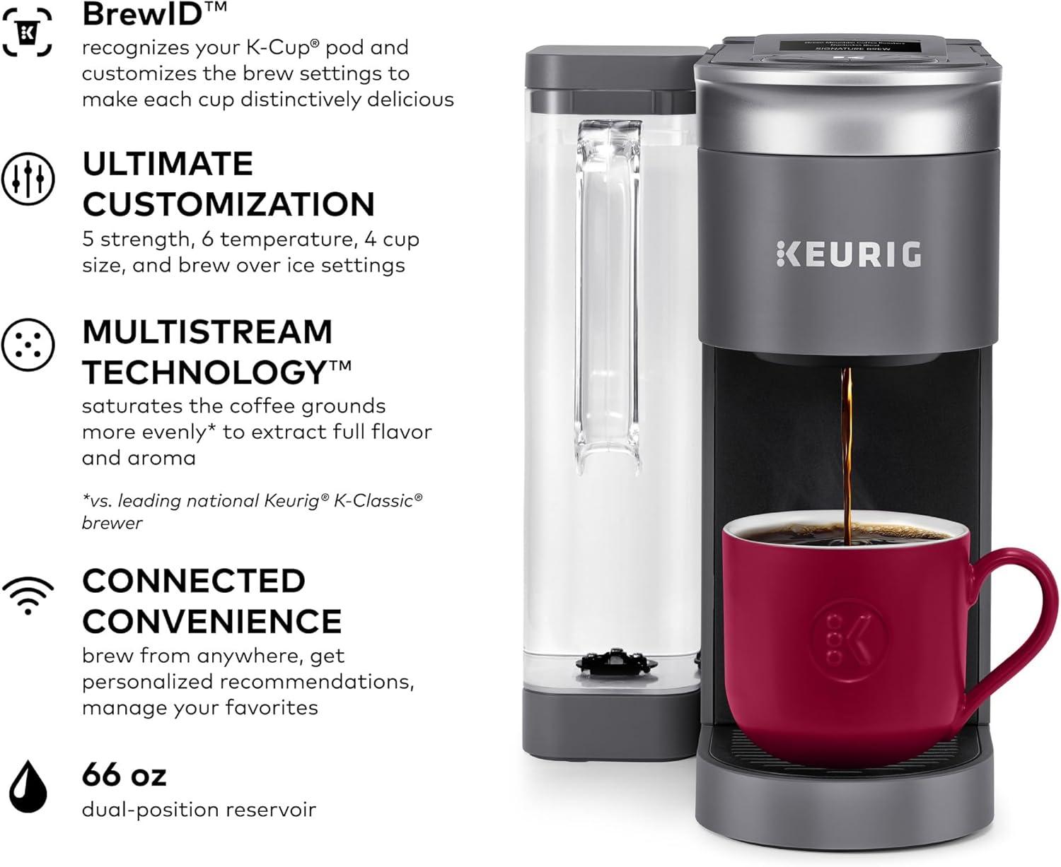 Keurig K-Supreme SMART Coffee Maker, Multistream Technology, Brews 6-12Oz Cup Sizes