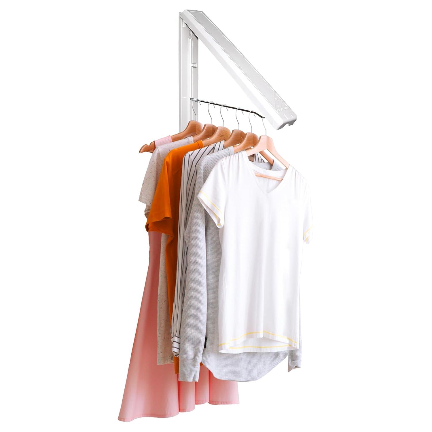 Arrow Hanger Wall Mount Clothing Hanging System, White