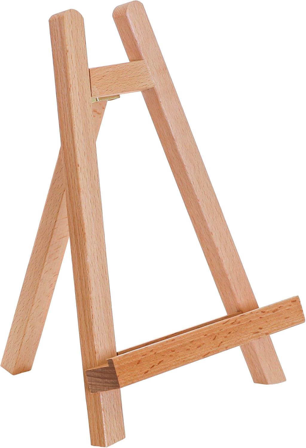 U.S. Art Supply 10.5" Tabletop Display Stand A-Frame Artist Easel - Beechwood Tripod, Kids Student Painting Party Holder