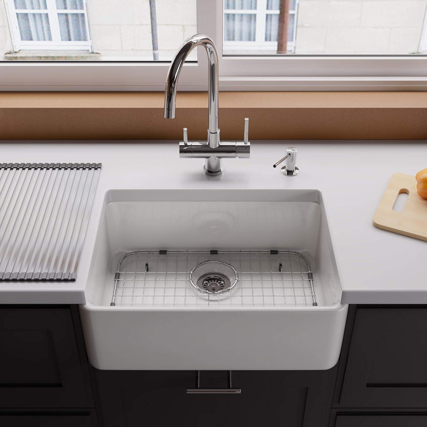 Solid Stainless Steel Kitchen Sink Grid with Plastic Feet