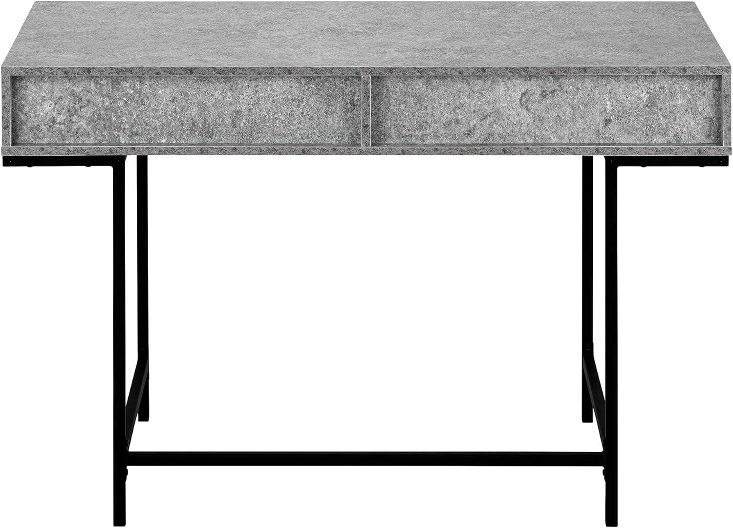Monarch Specialties Computer Desk Home Office Laptop Storage Drawers 48InchL Work Metal Laminate Black Marble Look Contemporary Modern