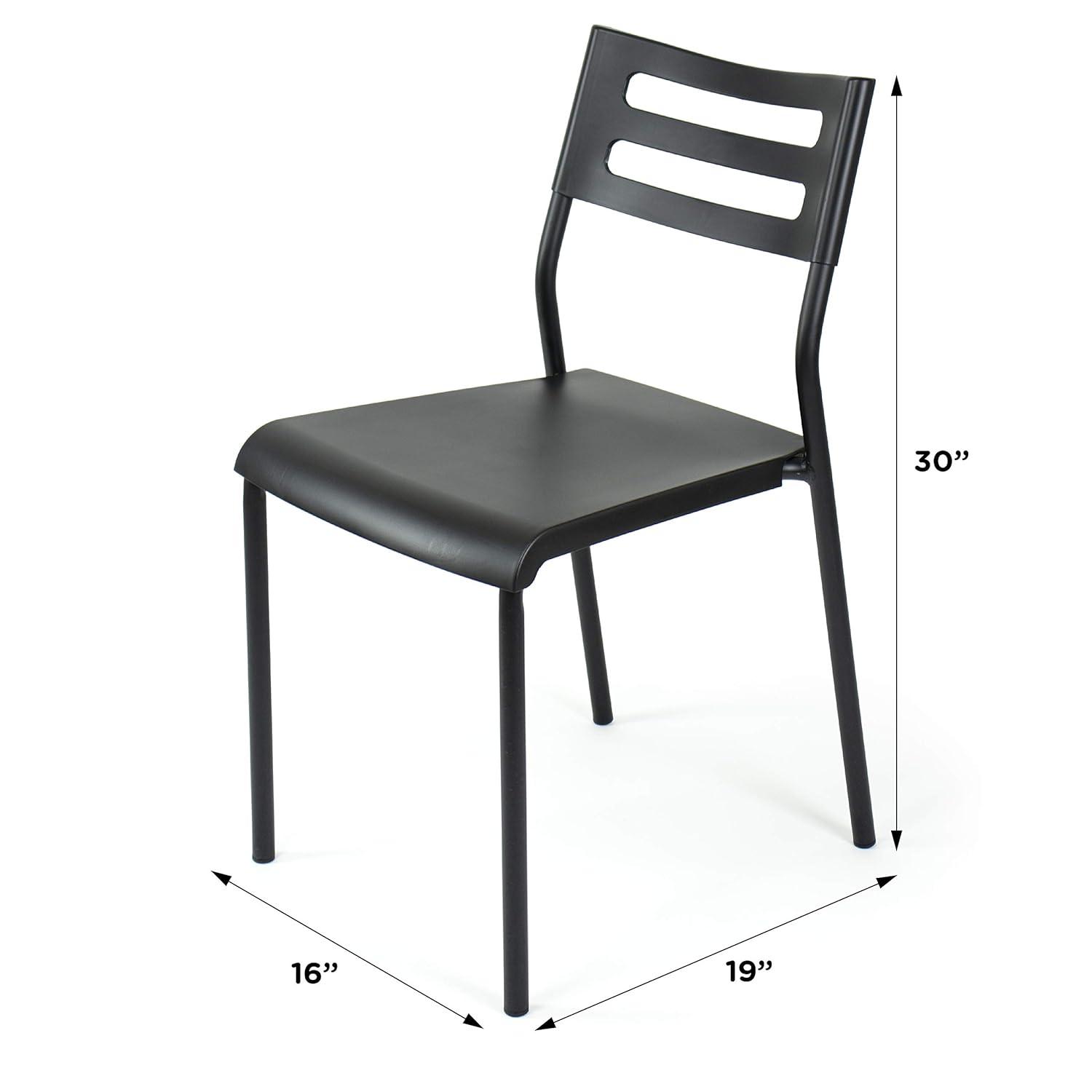Humble Crew Desk/Writing Chair Black : Mid-Century Modern, Armless, Stackable, for Ages 3+