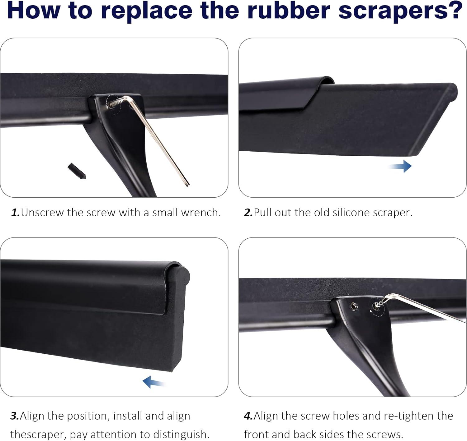 14'' Shower Squeegee, TOOVEM Squeegee for Shower Glass Door for Glass Doors, Windows, Bathroom, Car Windshield, Black