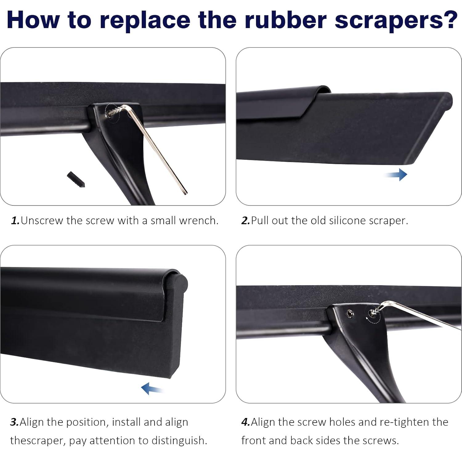 14'' Shower Squeegee, TOOVEM Squeegee for Shower Glass Door for Glass Doors, Windows, Bathroom, Car Windshield, Black