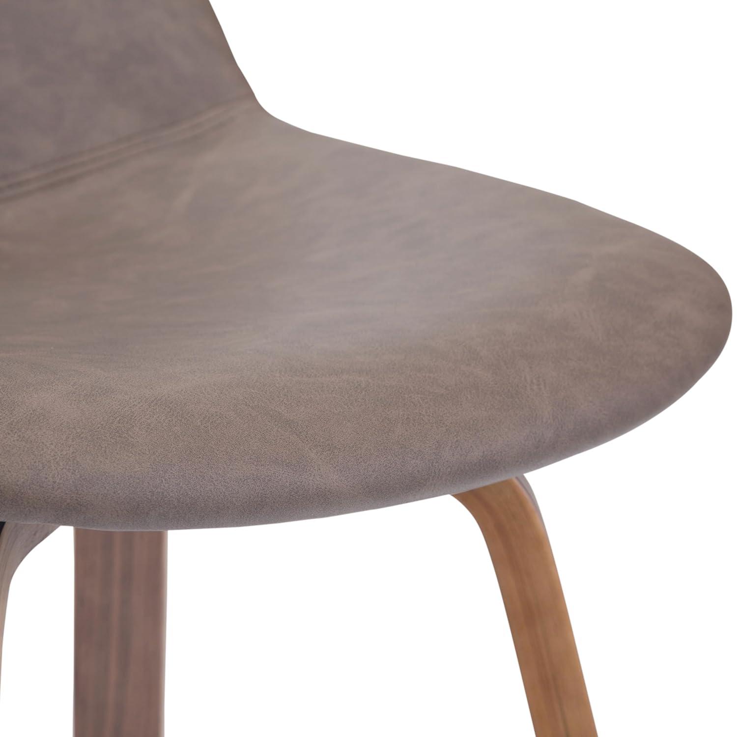 Simpli Home Randolph Mid Century Modern 28 inch Bentwood Counter/ Bar Height Stool (Set of 2) in Distressed Chocolate Brown Vegan Faux Leather