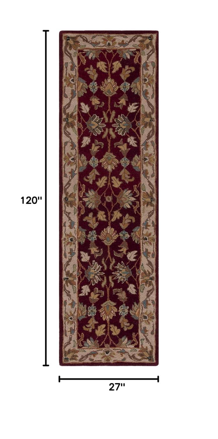 Heritage HG628 Hand Tufted Runner Rug - Red/Ivory - 2'3"x10' - Safavieh.