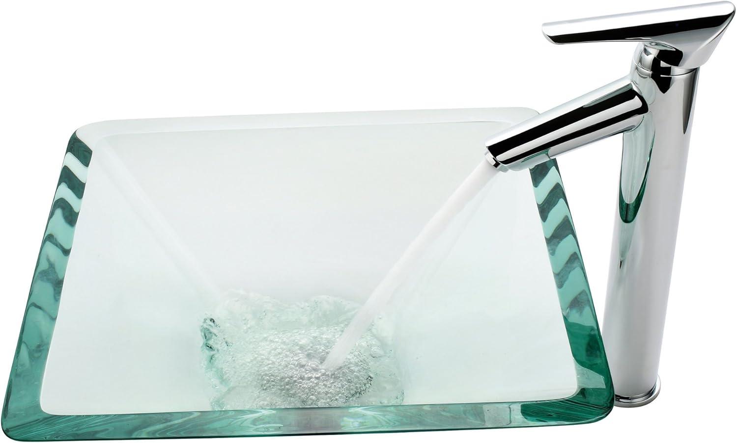 Square Glass Vessel Bathroom Sink