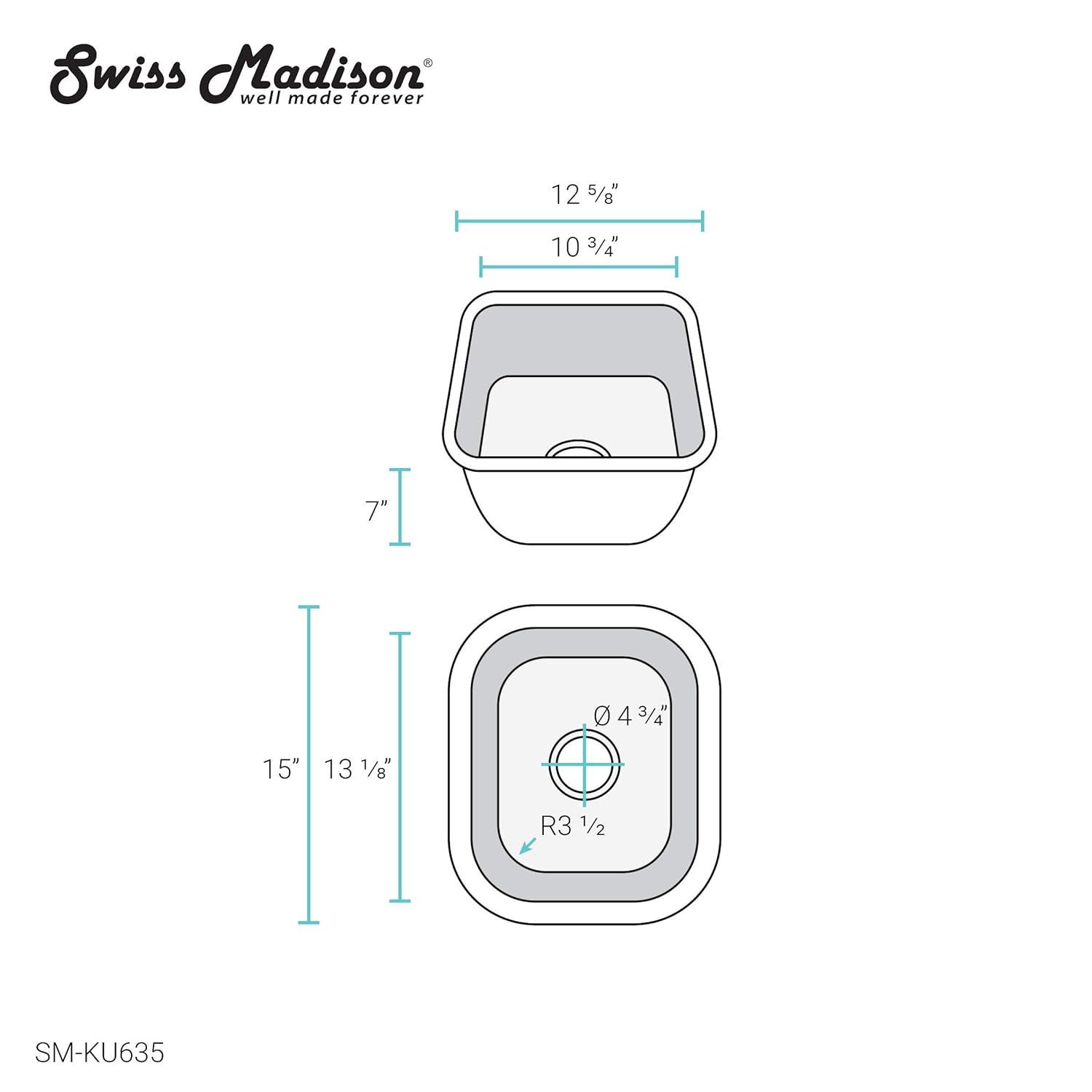 Toulouse 13 x 15 Stainless Steel Single Basin Undermount Kitchen Sink