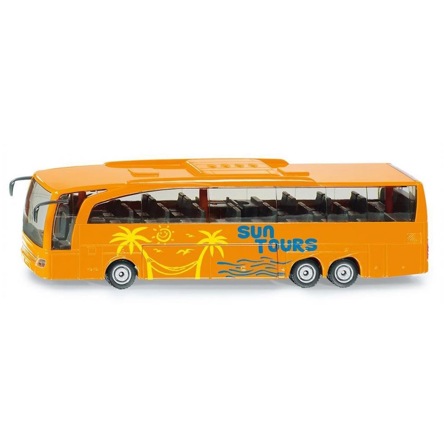 Siku 3738, Mercedes-Benz Travego Coach, 1:50, Metal/Plastic, Orange, Functional Doors and Luggage Compartment