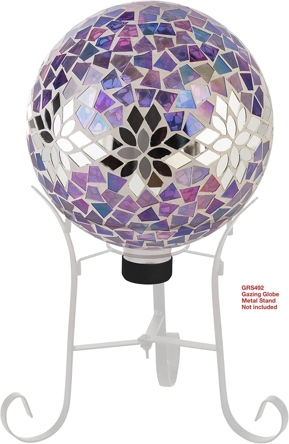 Enchanted Purple Mosaic 10" Gazing Globe for Garden Decor