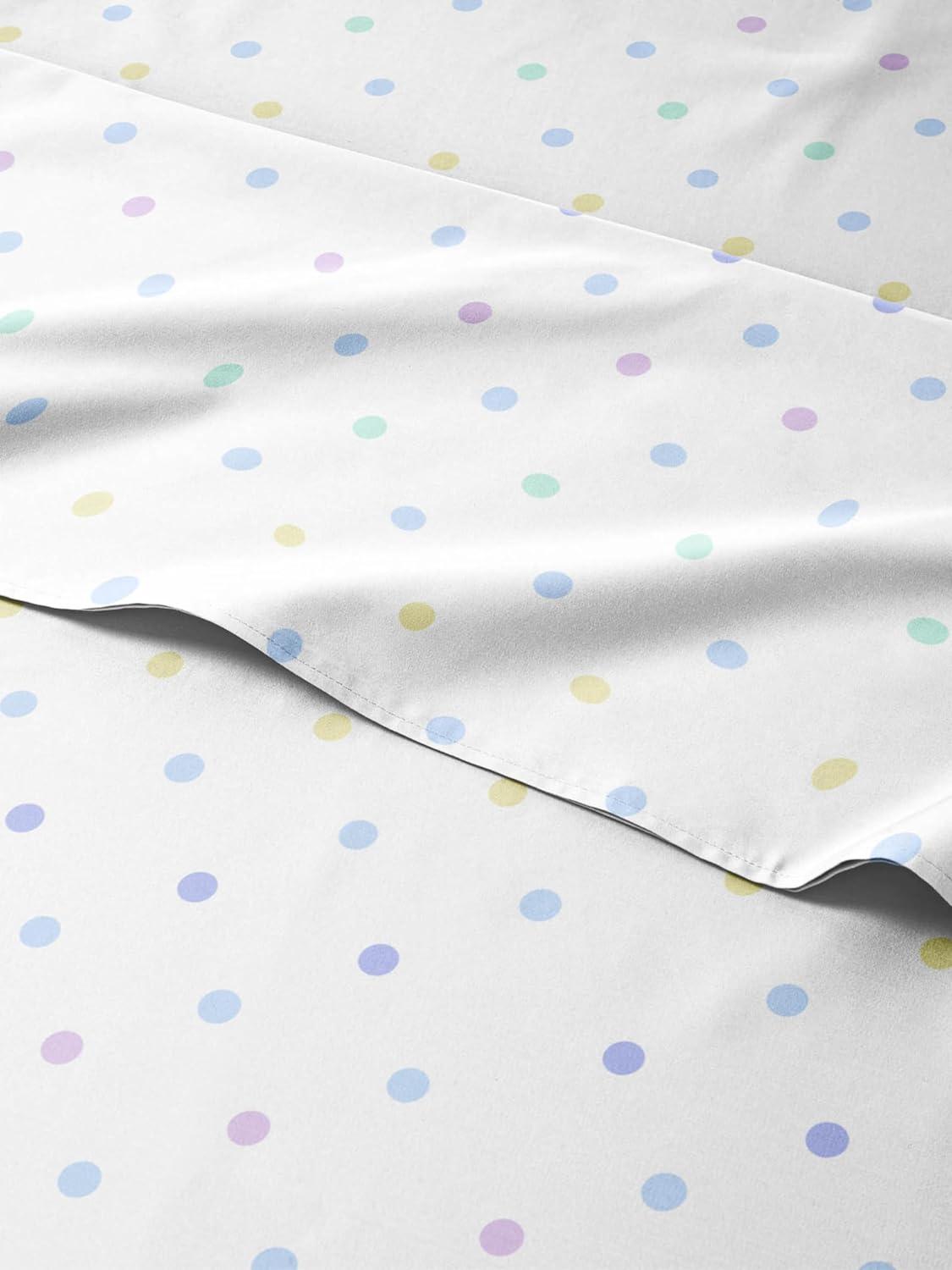 Kids Full Microfiber Sheet Set with Multicolor Polka Dots