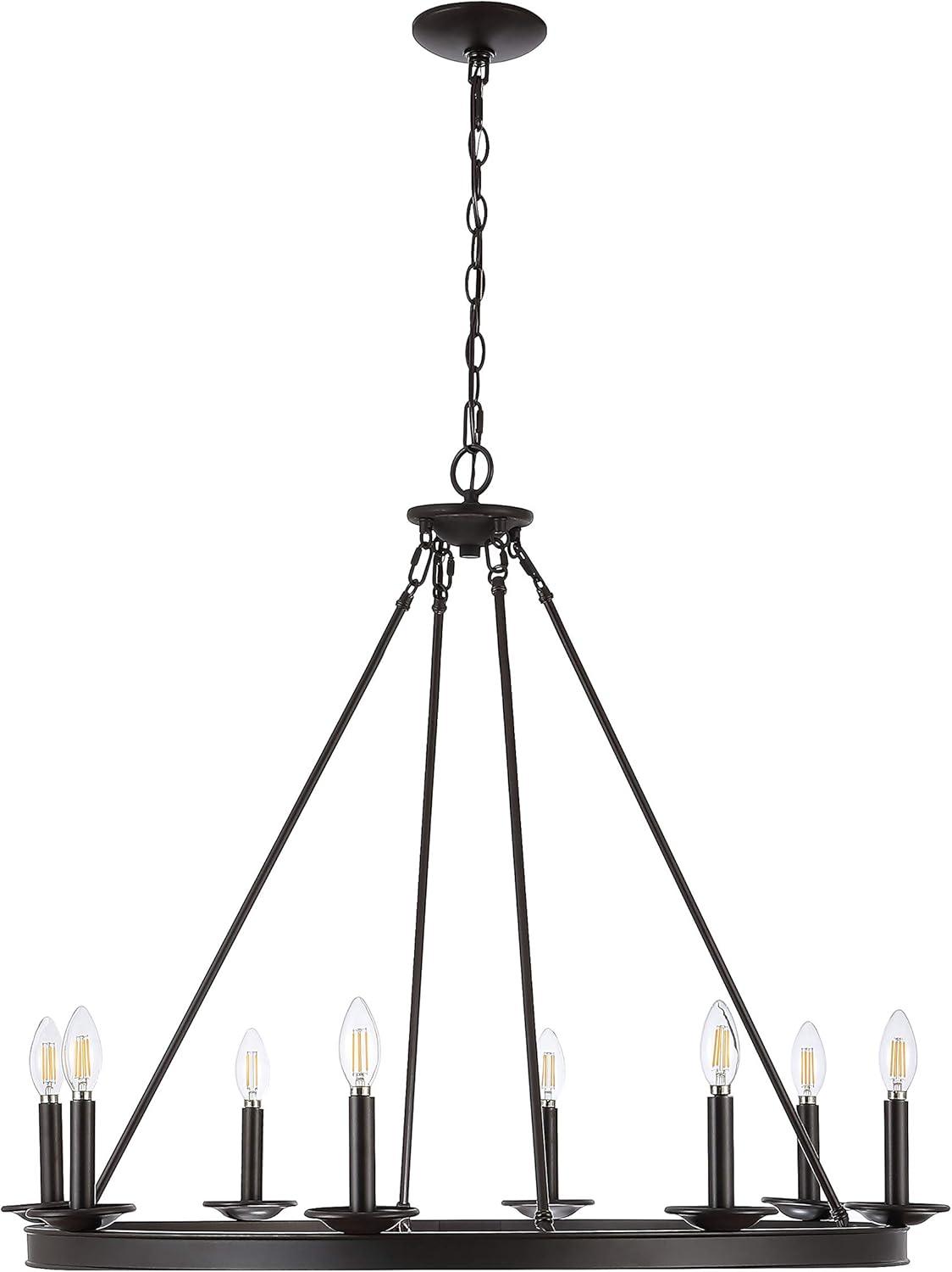 Natal 8 - Light Dimmable Wagon Wheel Chandelier