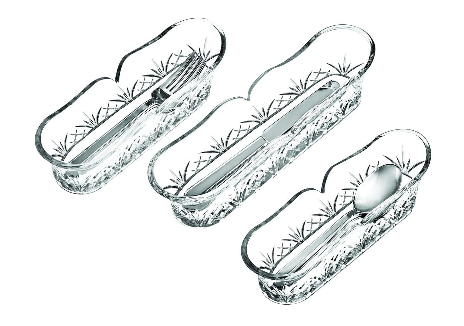 Godinger Silver Art Co Dublin Crystal 3 Piece Flatware Caddy Set (Set of 3)