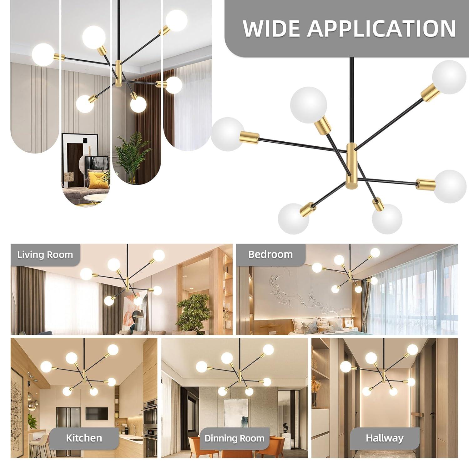 Cobina 6 - Light Dimmable Sputnik Sphere Chandelier