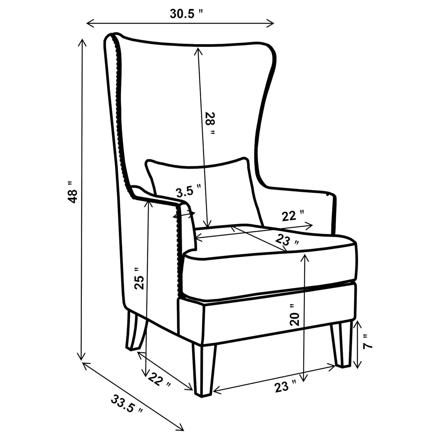 Coaster Pippin Upholstered Fabric Accent Chair with Wingback in Latte