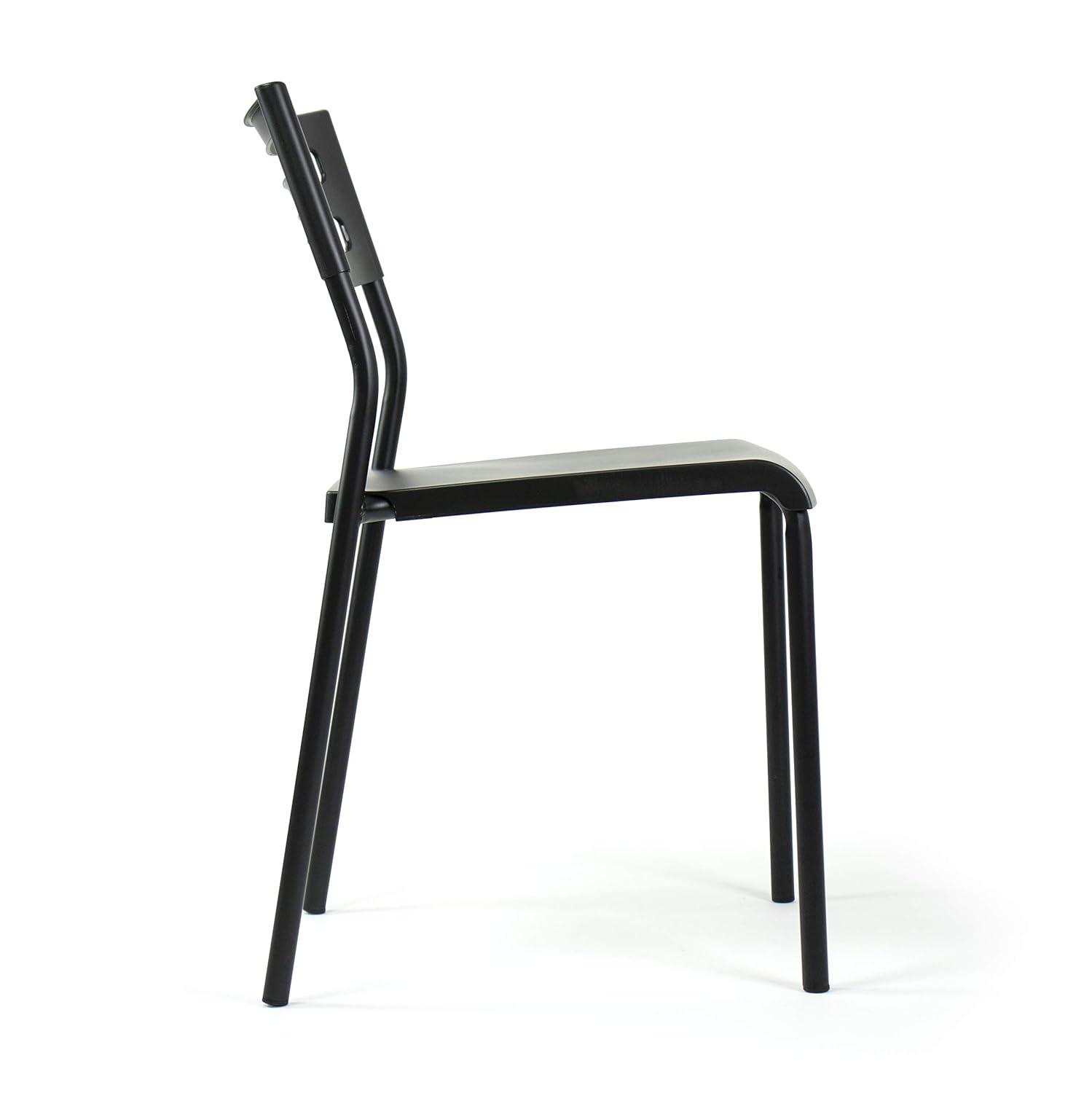 Humble Crew Desk/Writing Chair Black : Mid-Century Modern, Armless, Stackable, for Ages 3+