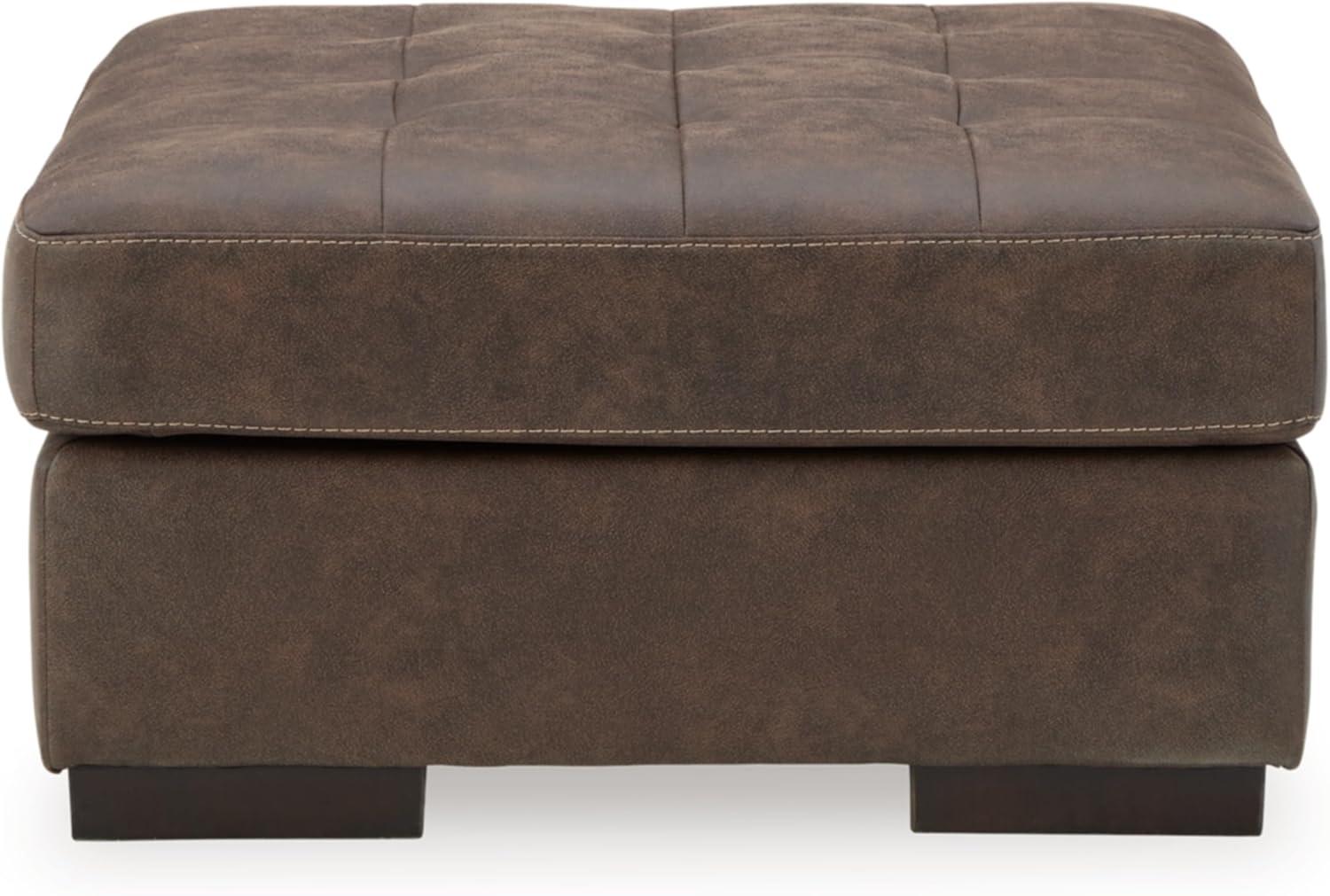 Maderla Walnut Tufted Oversized Accent Ottoman