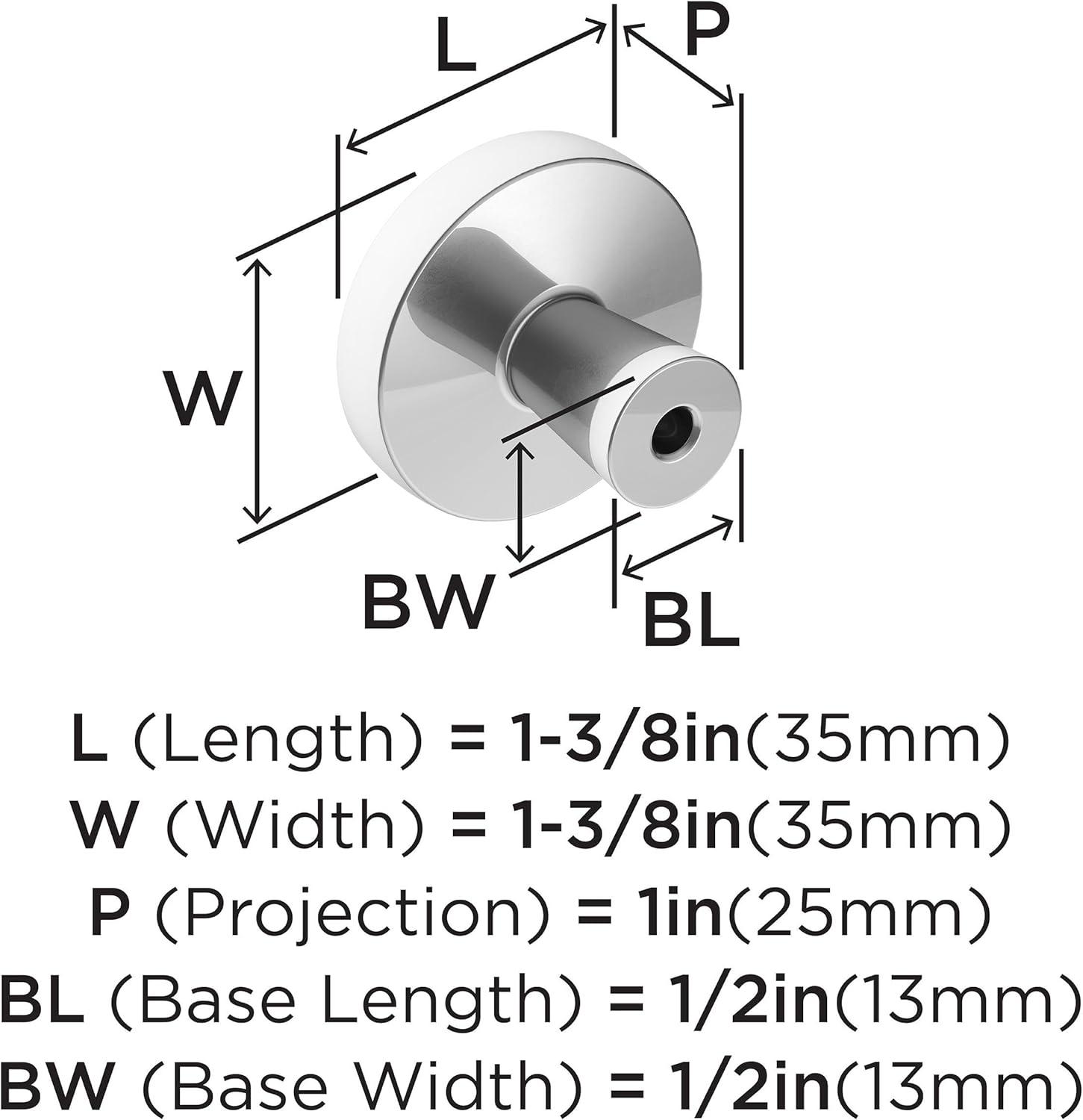 Polished Chrome Round Cabinet Knob with Mounting Hardware