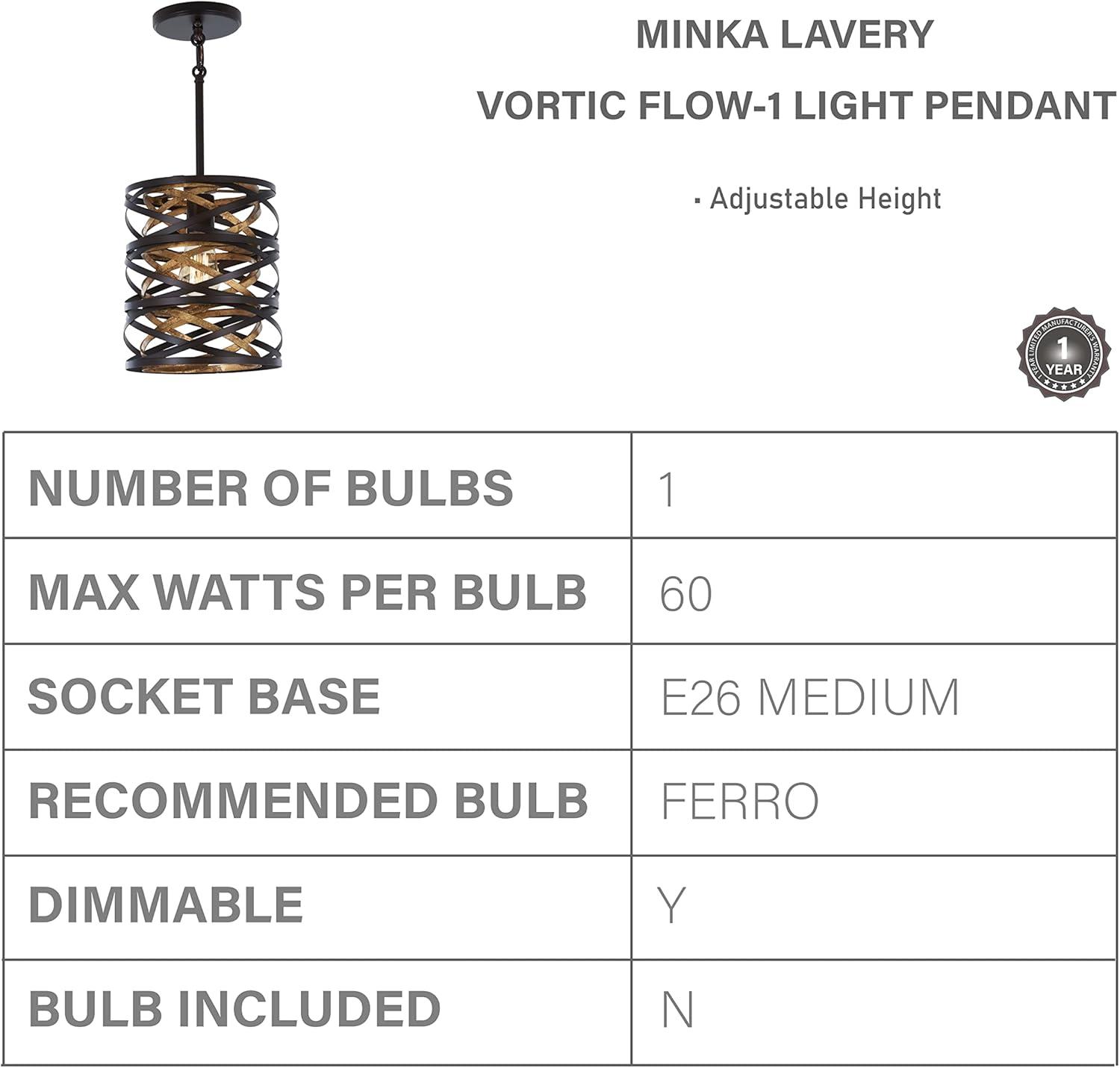 Minka Lavery - Vortic Flow - 1 Light Mini Pendant in Contemporary Style - 10