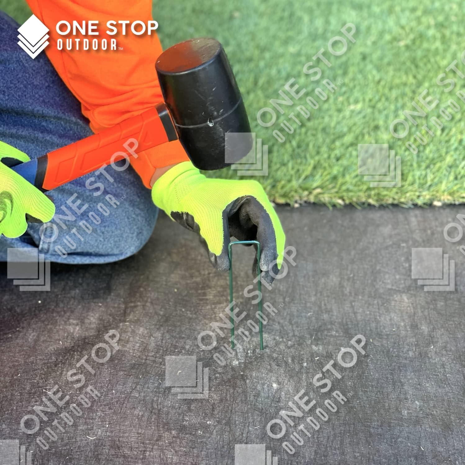 50-Pack Green TOP, 6 Inch Garden Stakes, Landscape Staples, U-Type Turf Stake for Artificial Grass, Rust Proof Sod Pin for Securing Fences Weed Barrier Fabric Outdoor Wires Tents & Tarps