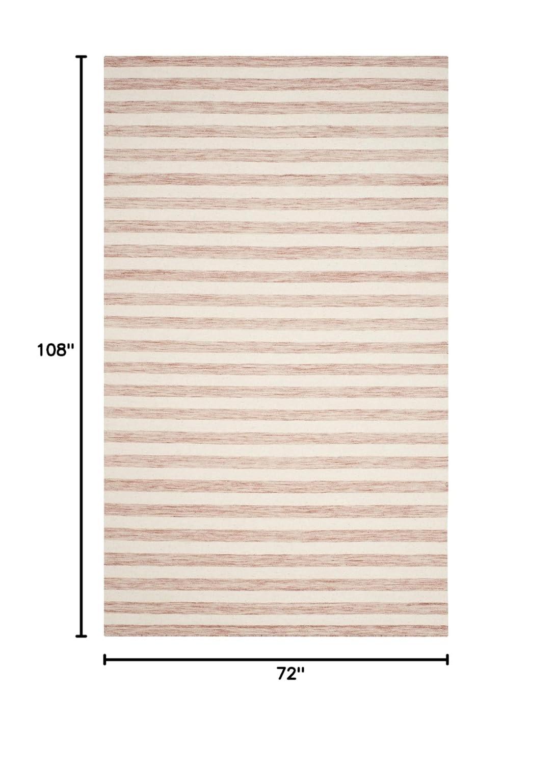 Dhurries DHU575 Hand Woven Area Rug - Rust/Ivory - 6'x9' - Safavieh.