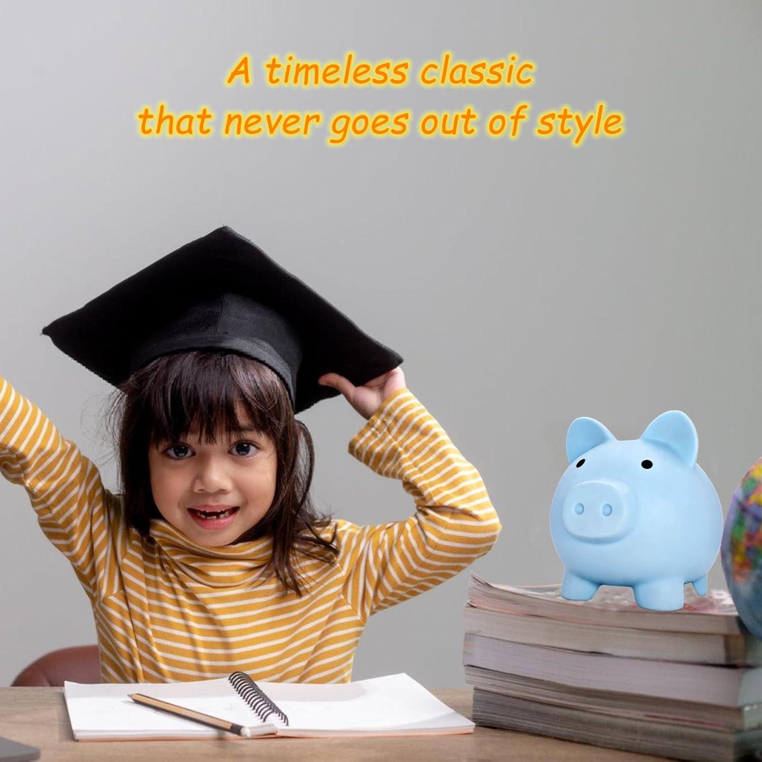 Piggy Bank for Sbrvaniy Piggy Coin Banks for Boys and Girls My First Unbreakable Plastic Money Bank S/M/L Size Decoration Savings Christmas, Easter, Birthday Gift