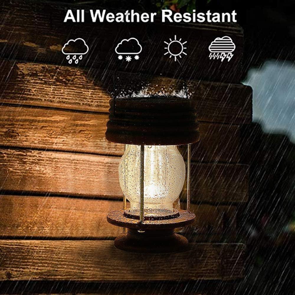 Solar Lanterns - Outdoor Waterproof Hanging Lights with Fairy LED Lights for Tabletop Desk (2 Pack)