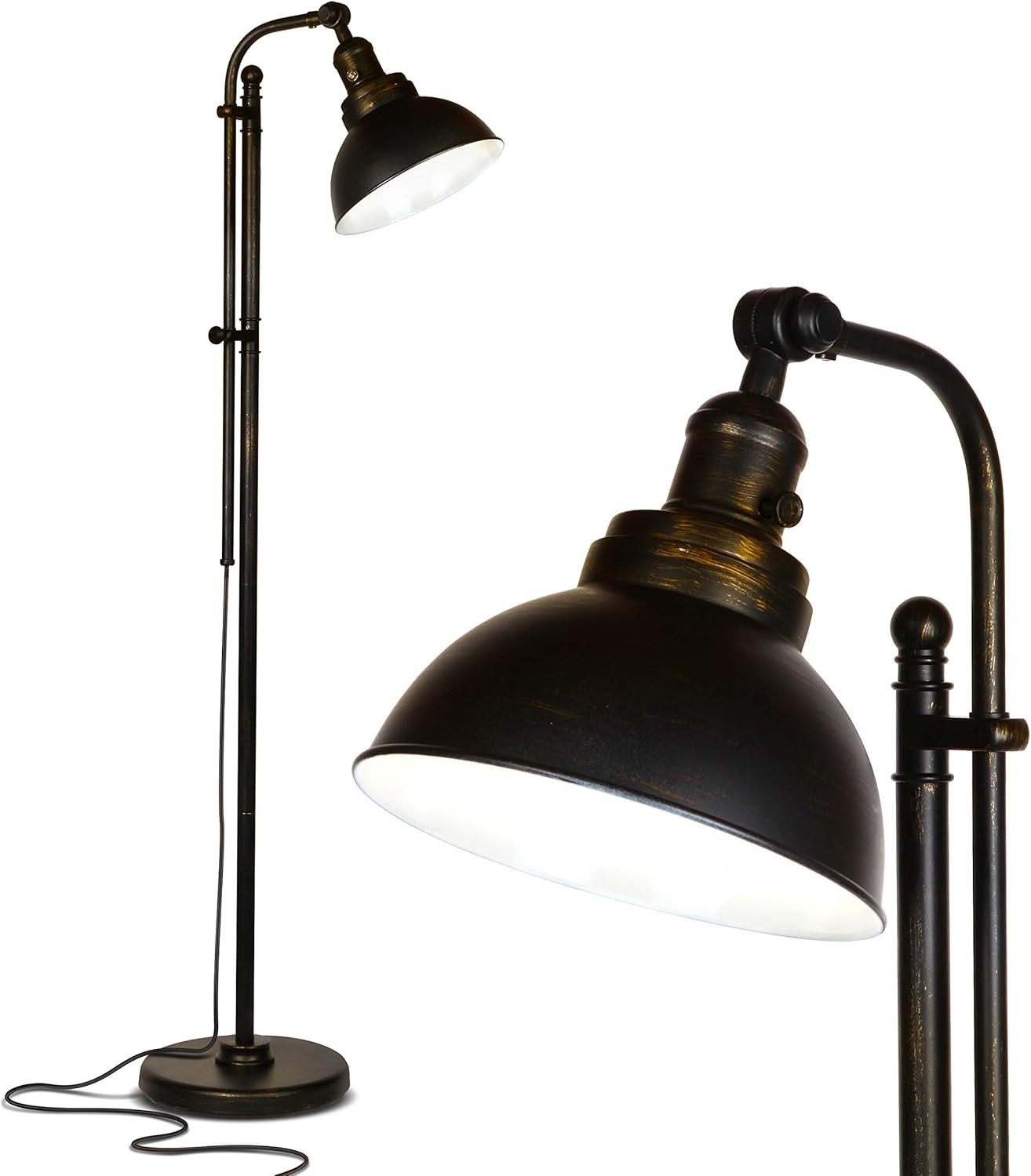 Bronze Adjustable Industrial LED Floor Lamp with Alexa Compatibility