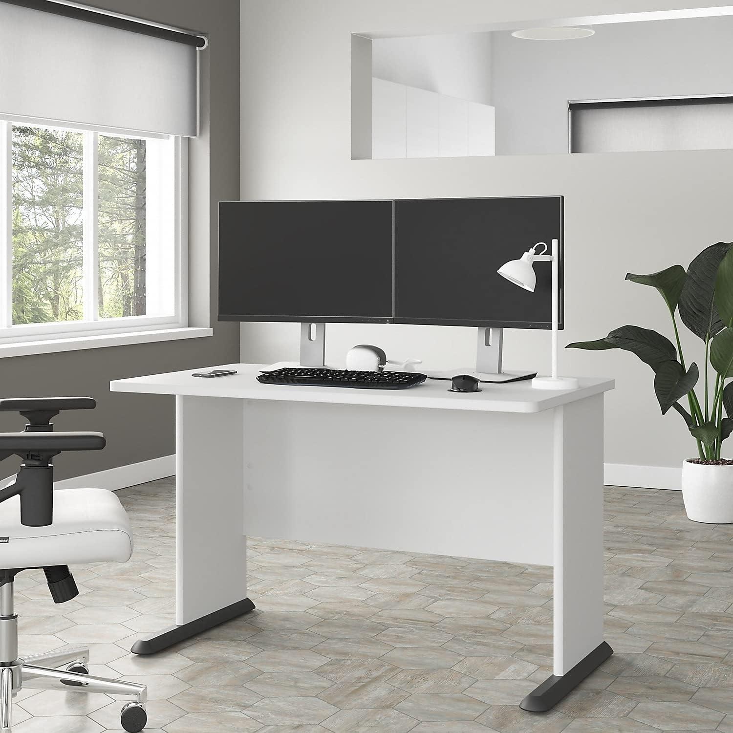 Studio A 48W Computer Desk in White - Engineered Wood