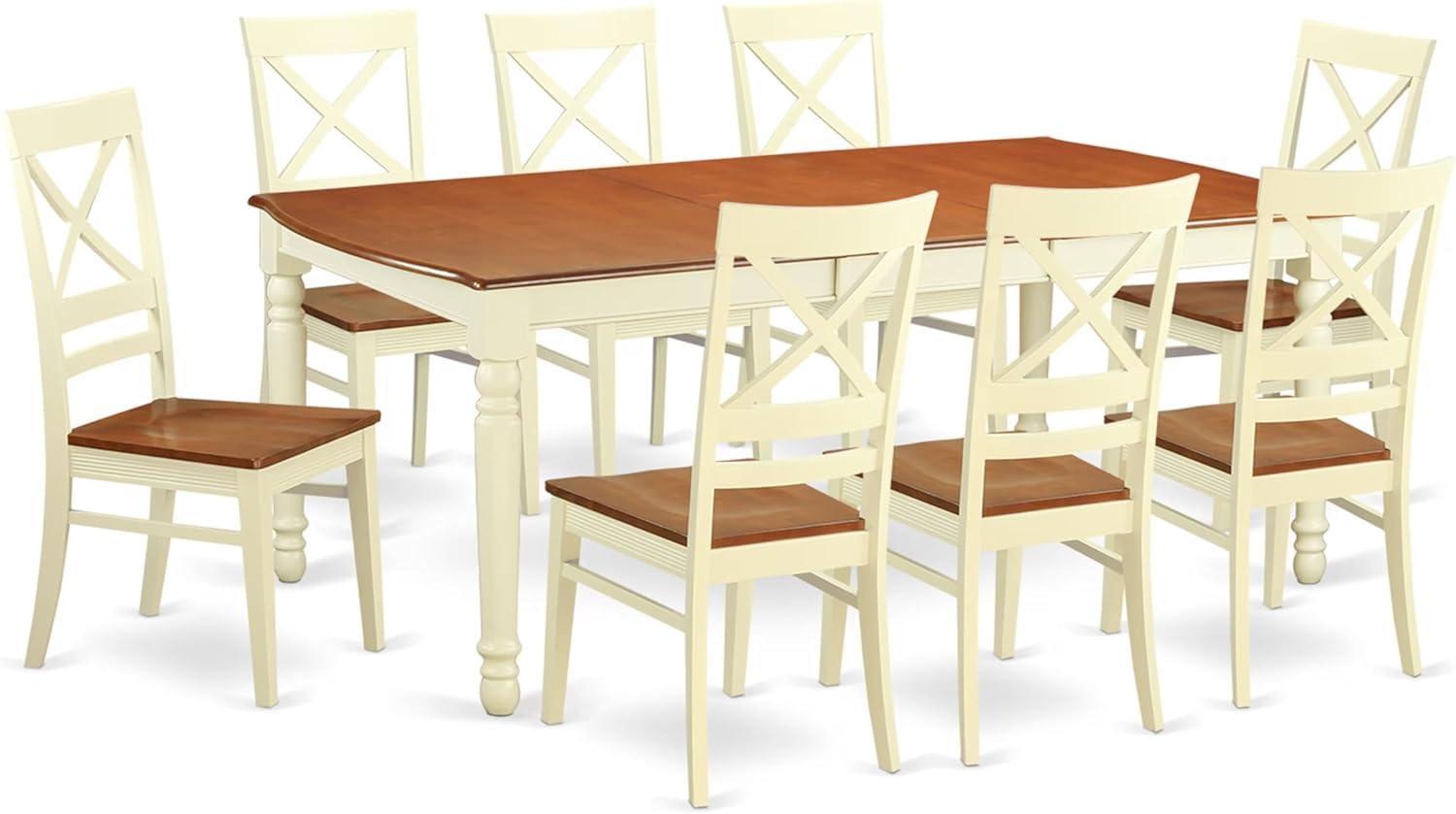 Buttermilk and Cherry 9-Piece Rectangular Wood Dining Set