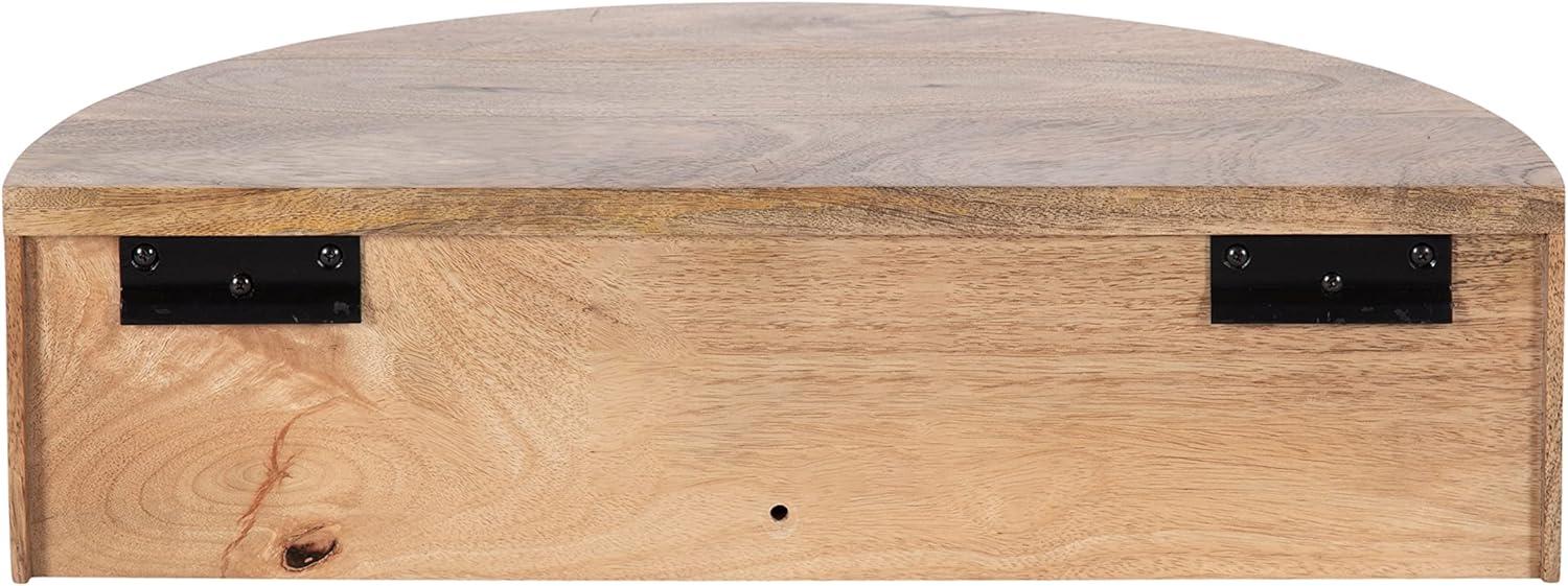 Kate and Laurel Reid Half Circle Wood Floating Side Table, 20x11x6, Natural