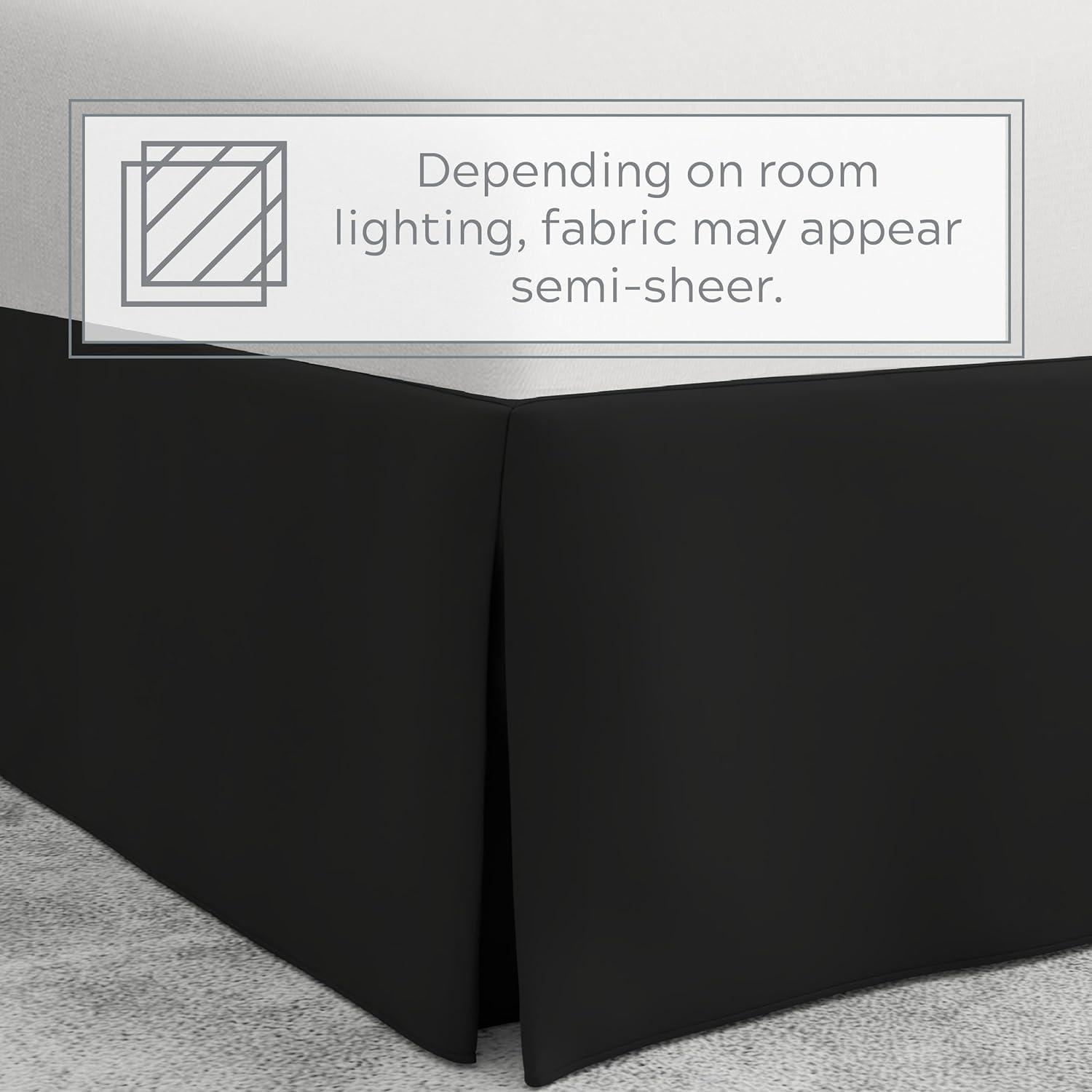 Bed Maker's Wrap-Around Hassle Free, Never Lift Your Mattress Tailored Bed Skirt, 14" Drop Length, King, Black