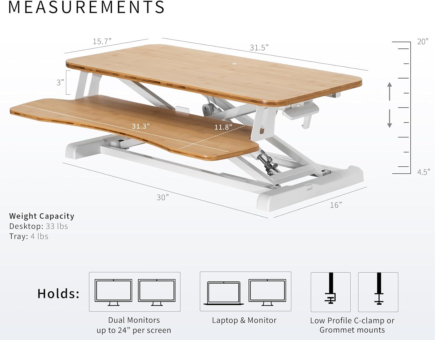VIVO Height Adjustable Standing Desk Converter (DESK-V000K Series)