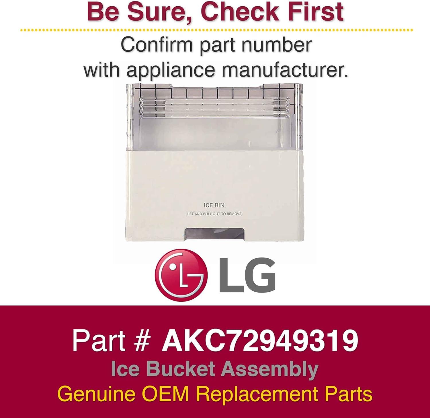 Genuine LG AKC72949319 Refrigerator Ice Bucket Assembly