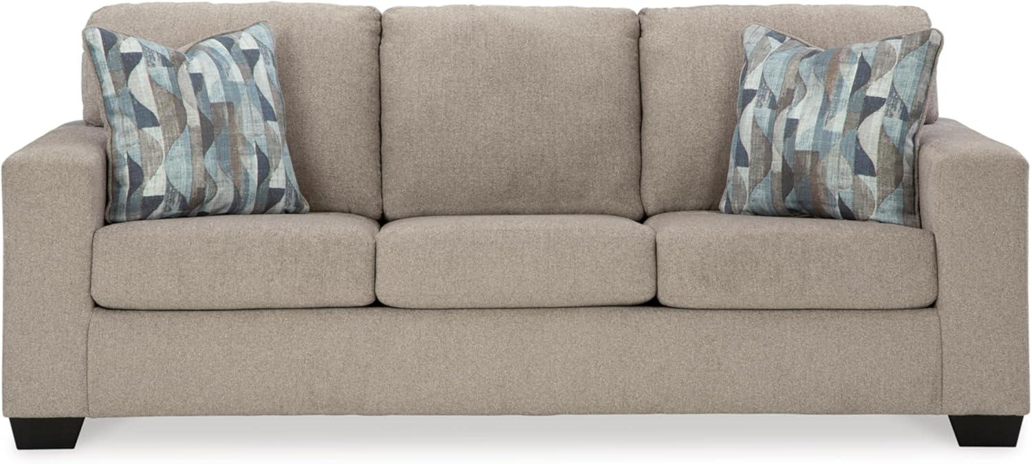 Deltona Parchment Fabric Sofa with Removable Cushions and Track Arms