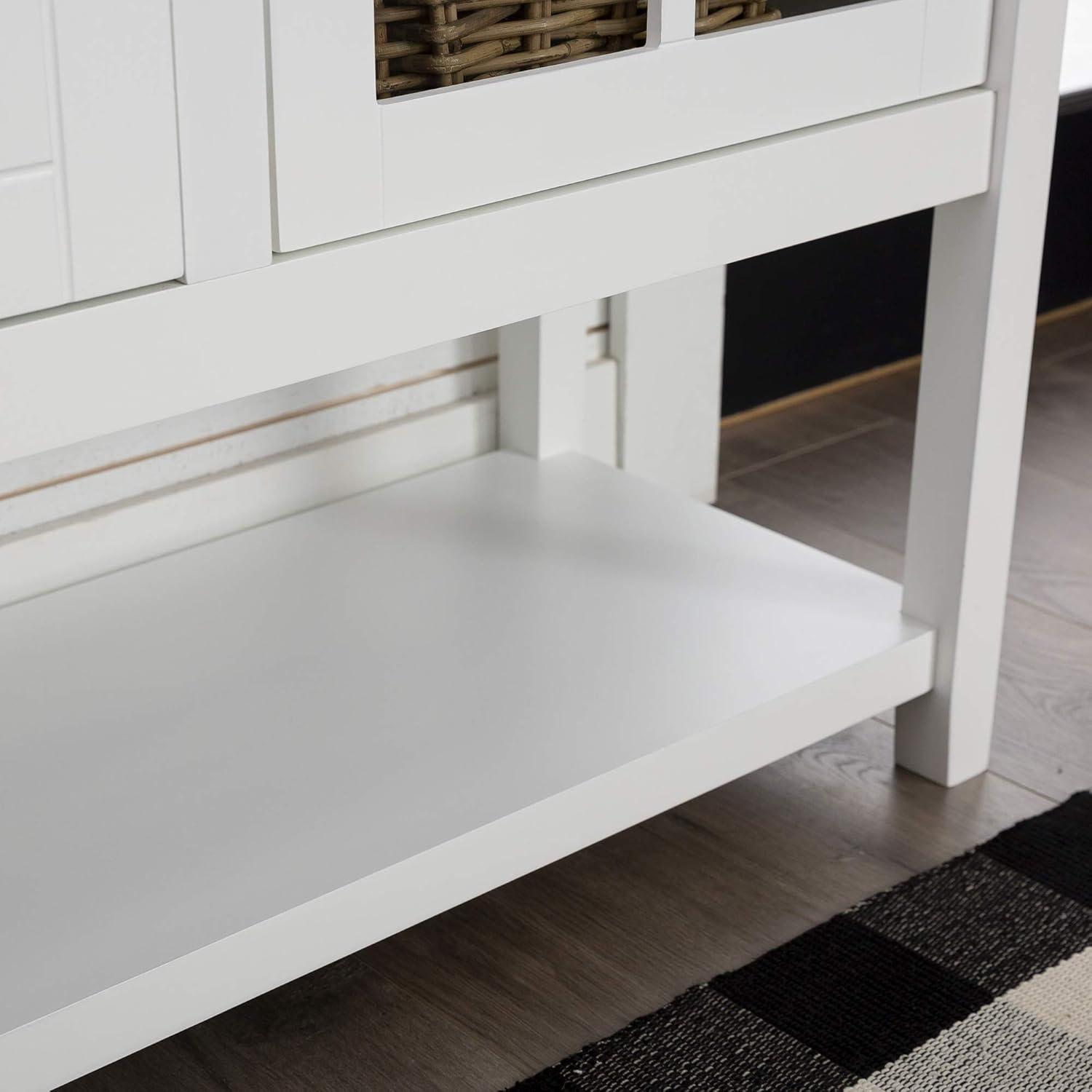 Walker Edison 52" Wood Console Table Buffet TV Stand for TV's up to 55" - White