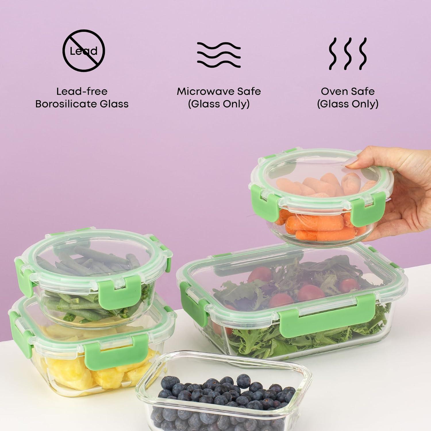 JoyJolt JoyJolt 24-Piece Glass Storage Container Kitchen Food Storage Set with Lids