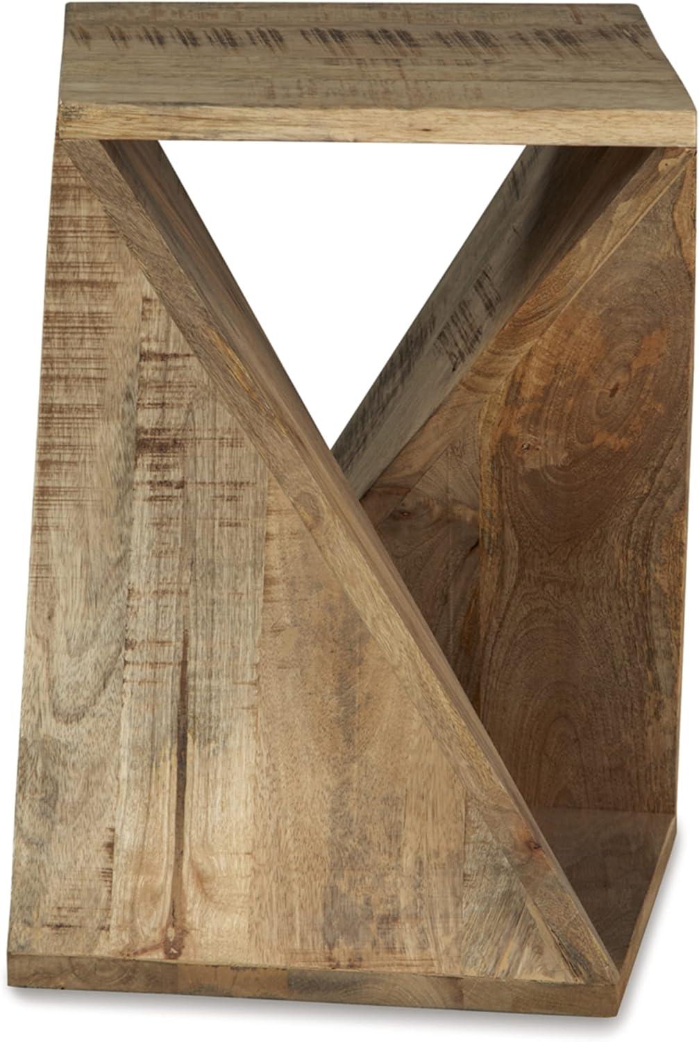 Zalemont Solid Wood Abstract End Table