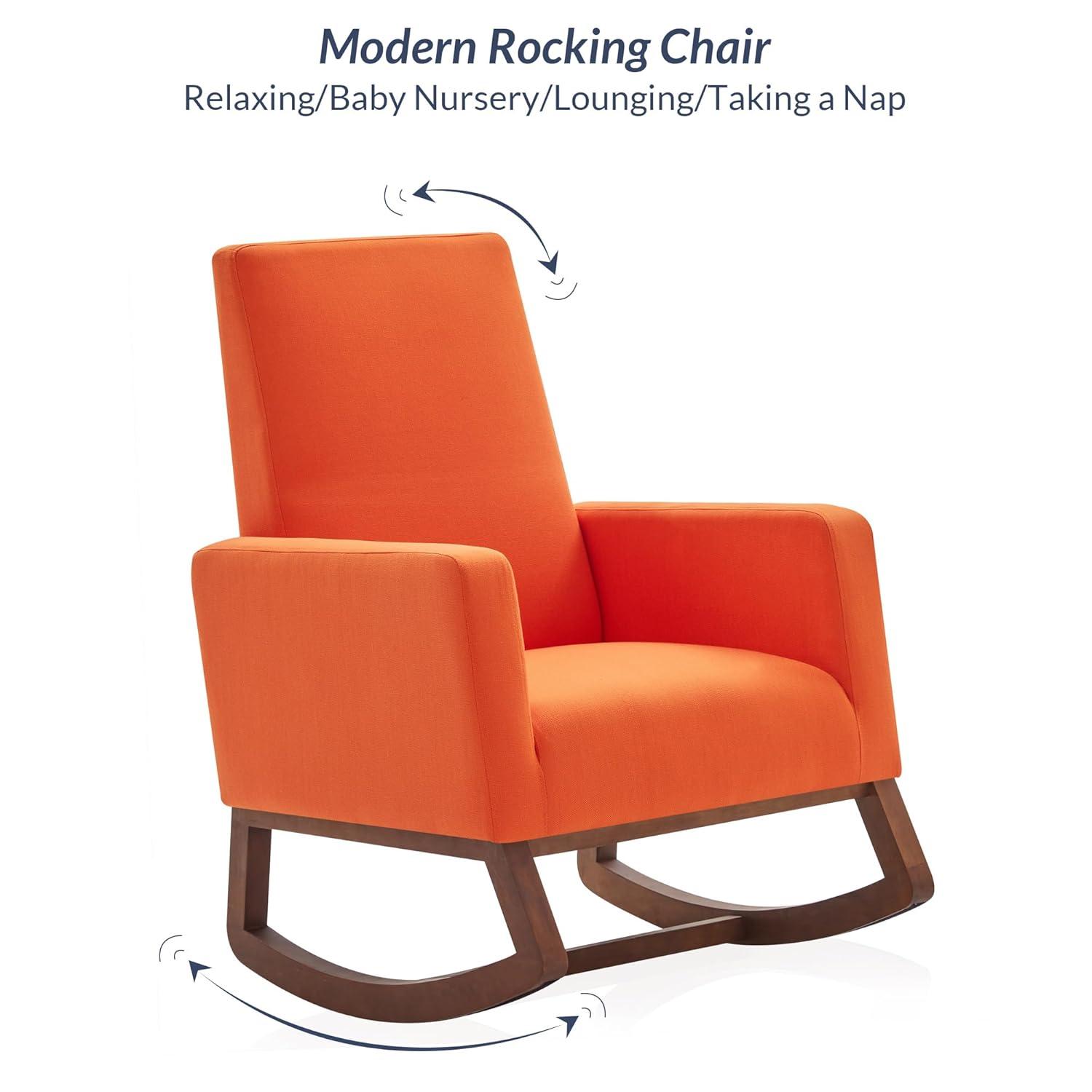 BELLEZE Accent Rocking Lounge Chair Nursery Glider - Felix (Caramel)