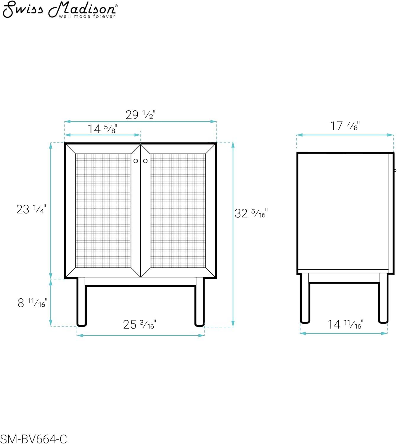 Swiss Madison Classe 30" Bathroom Vanity in Oak-Cabinet Only