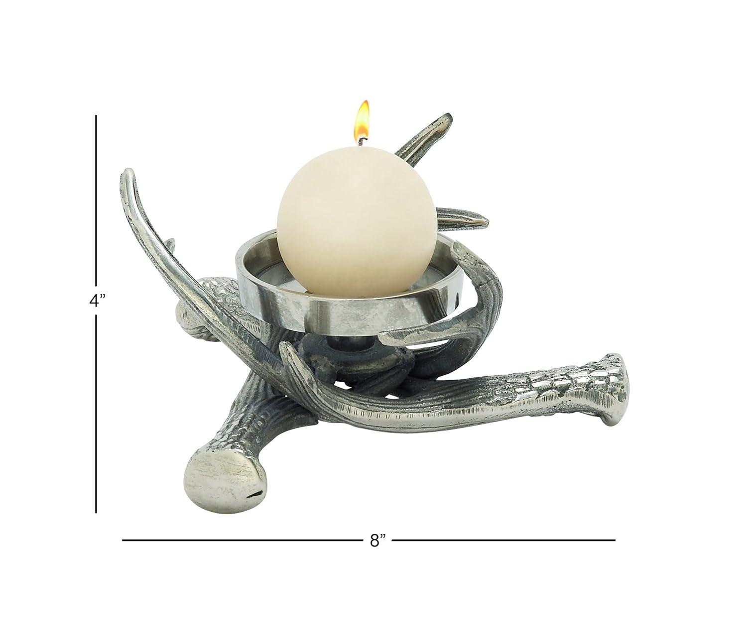 Millwood Pines Aluminum Metal Antler Decorative Candle Holder