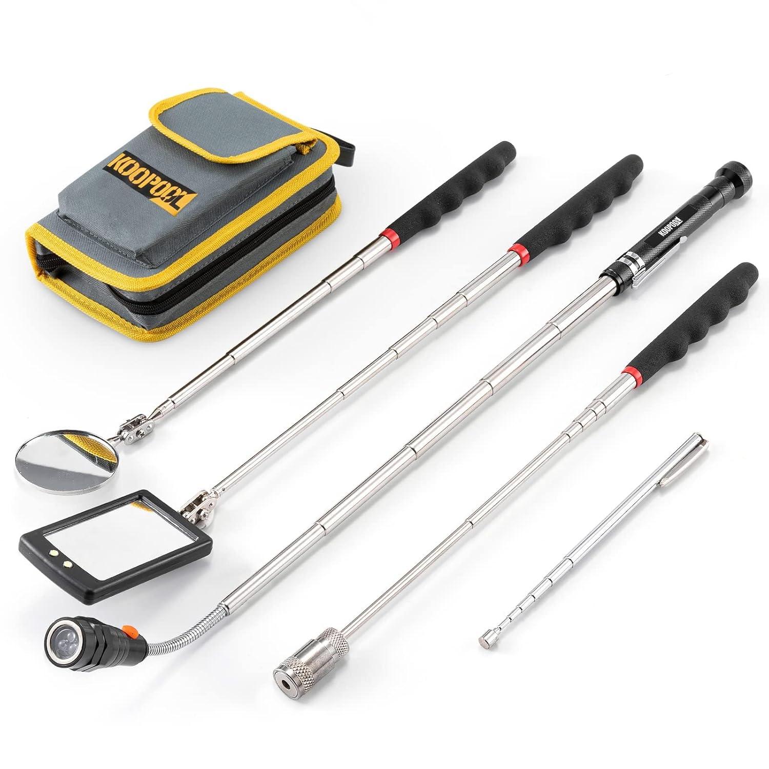 Telescoping Magnetic Pickup Tool with Strong Pull Force: Non-Slip Extendable Magnet Pickup Tool: Telescopic Magnetic Pick-Up Tool with Extra Strong Magnet: Extendable Magnet Stick (Yellow)